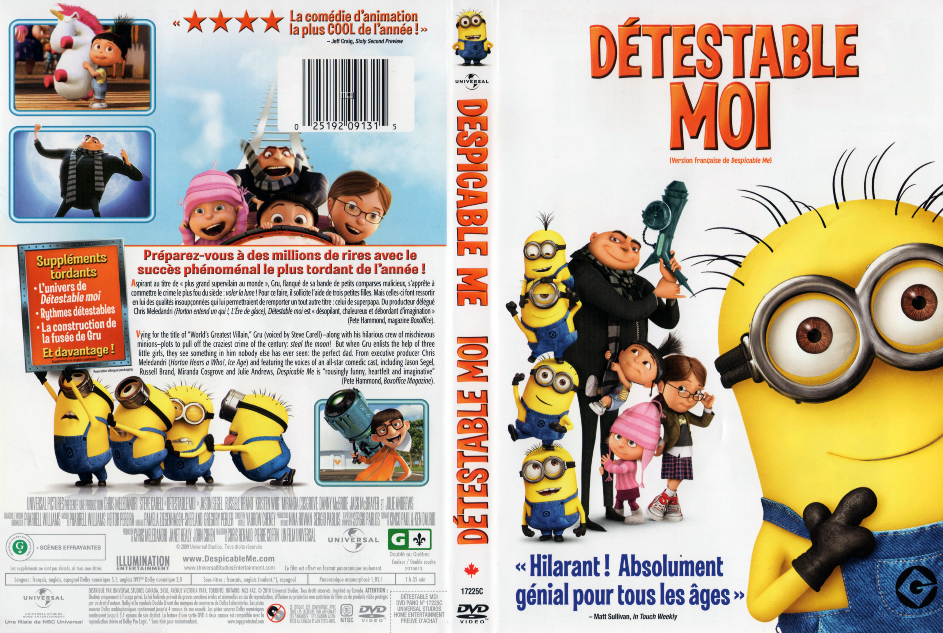 Jaquette DVD Detestable moi - Despicable me (Canadienne)