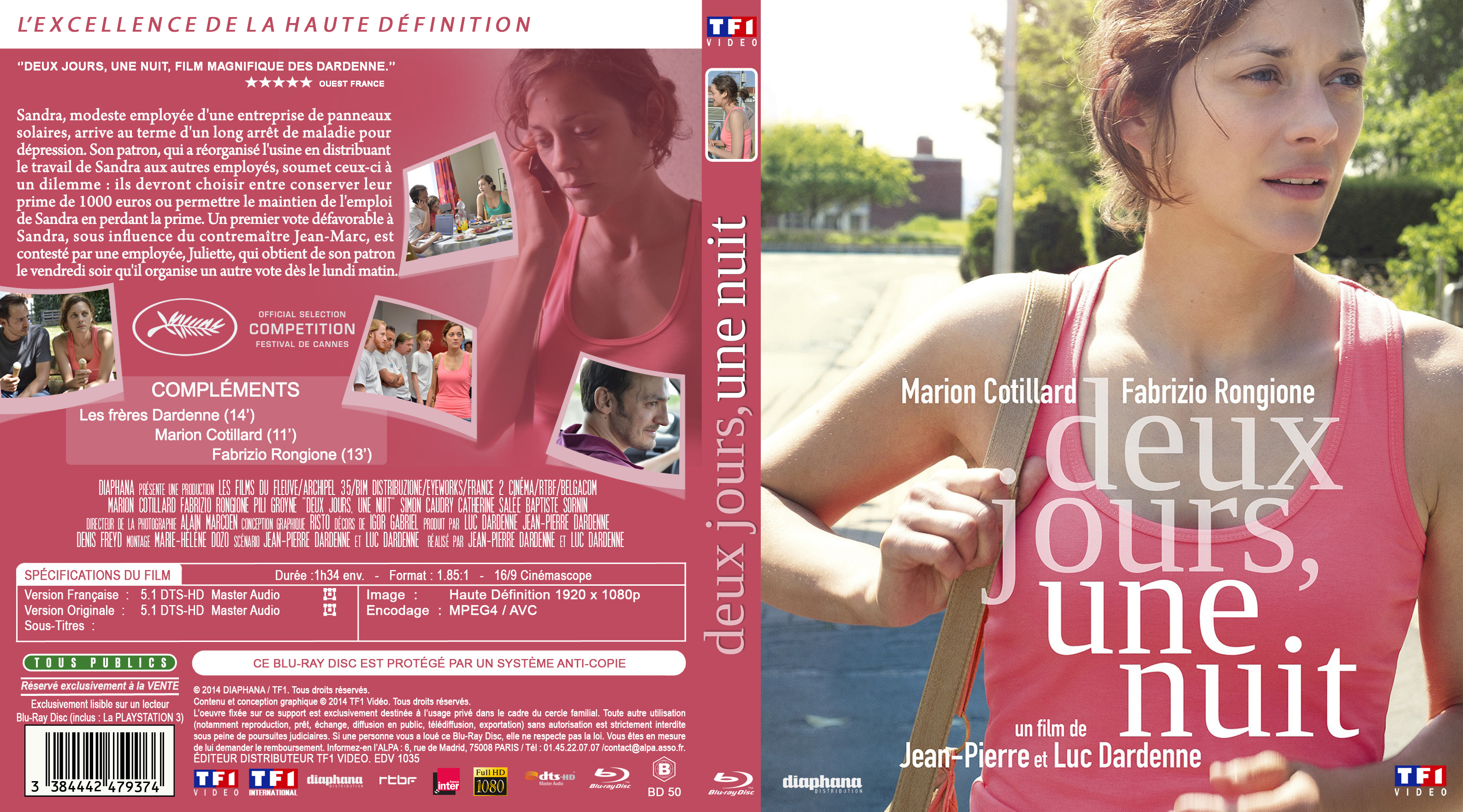 Jaquette DVD Deux Jours, Une Nuit custom (BLU-RAY)