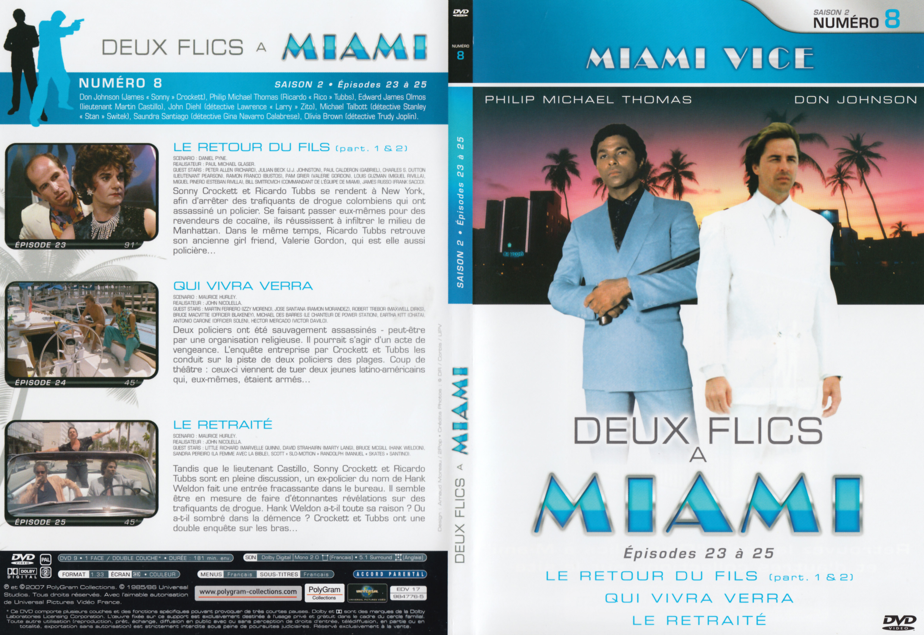 Jaquette DVD Deux flics  Miami Saison 2 vol 08