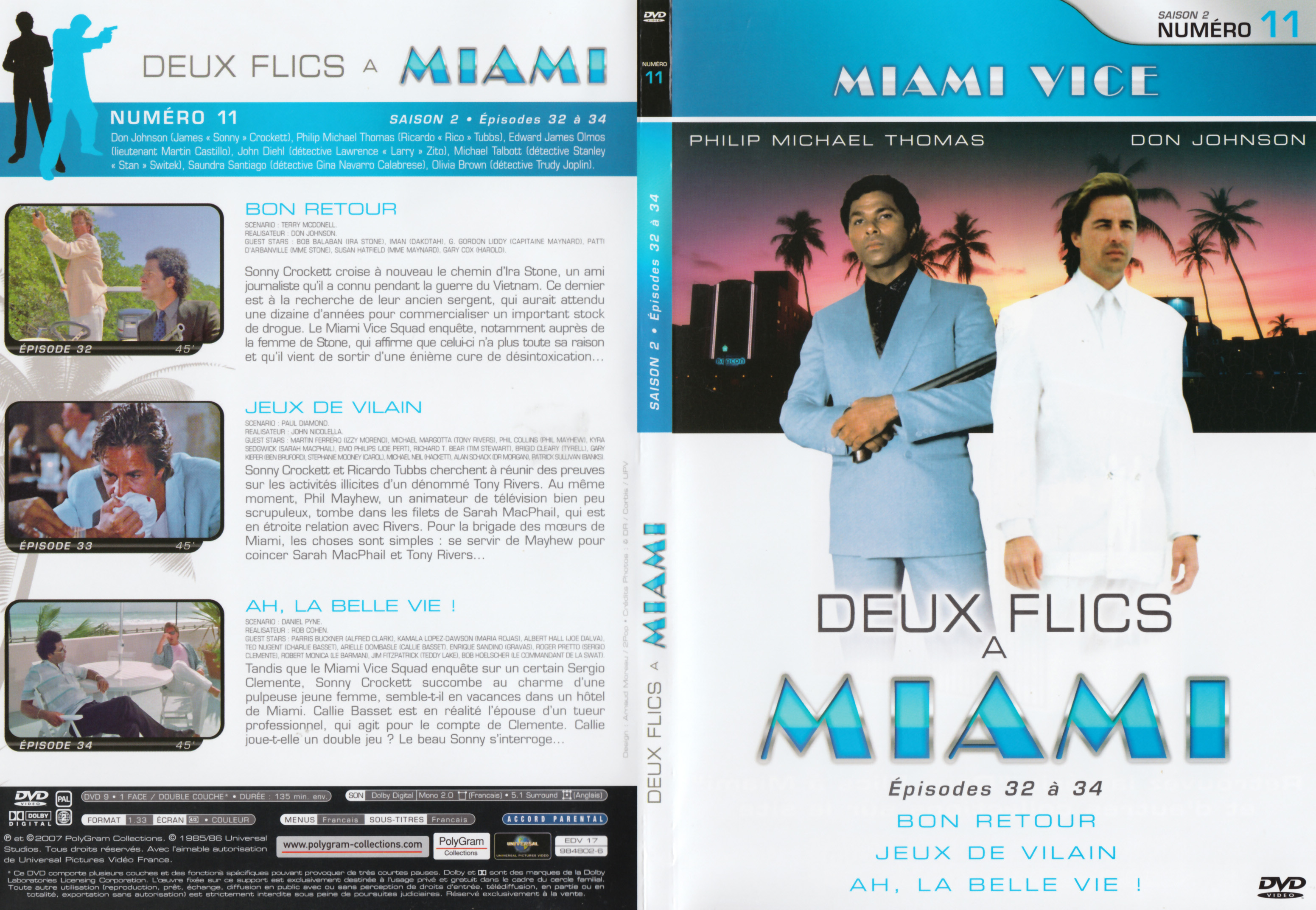 Jaquette DVD Deux flics  Miami Saison 2 vol 11