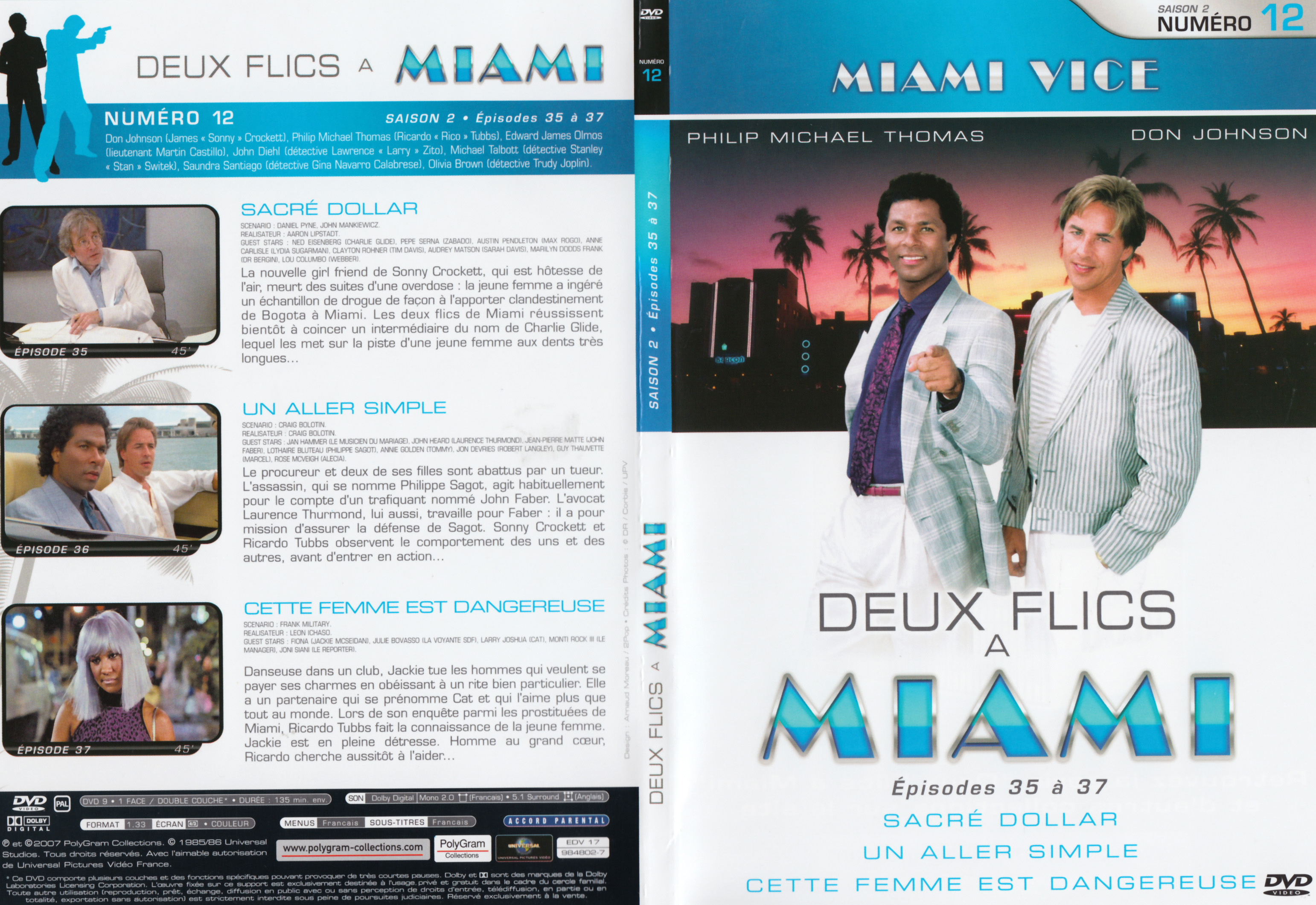 Jaquette DVD Deux flics  Miami Saison 2 vol 12