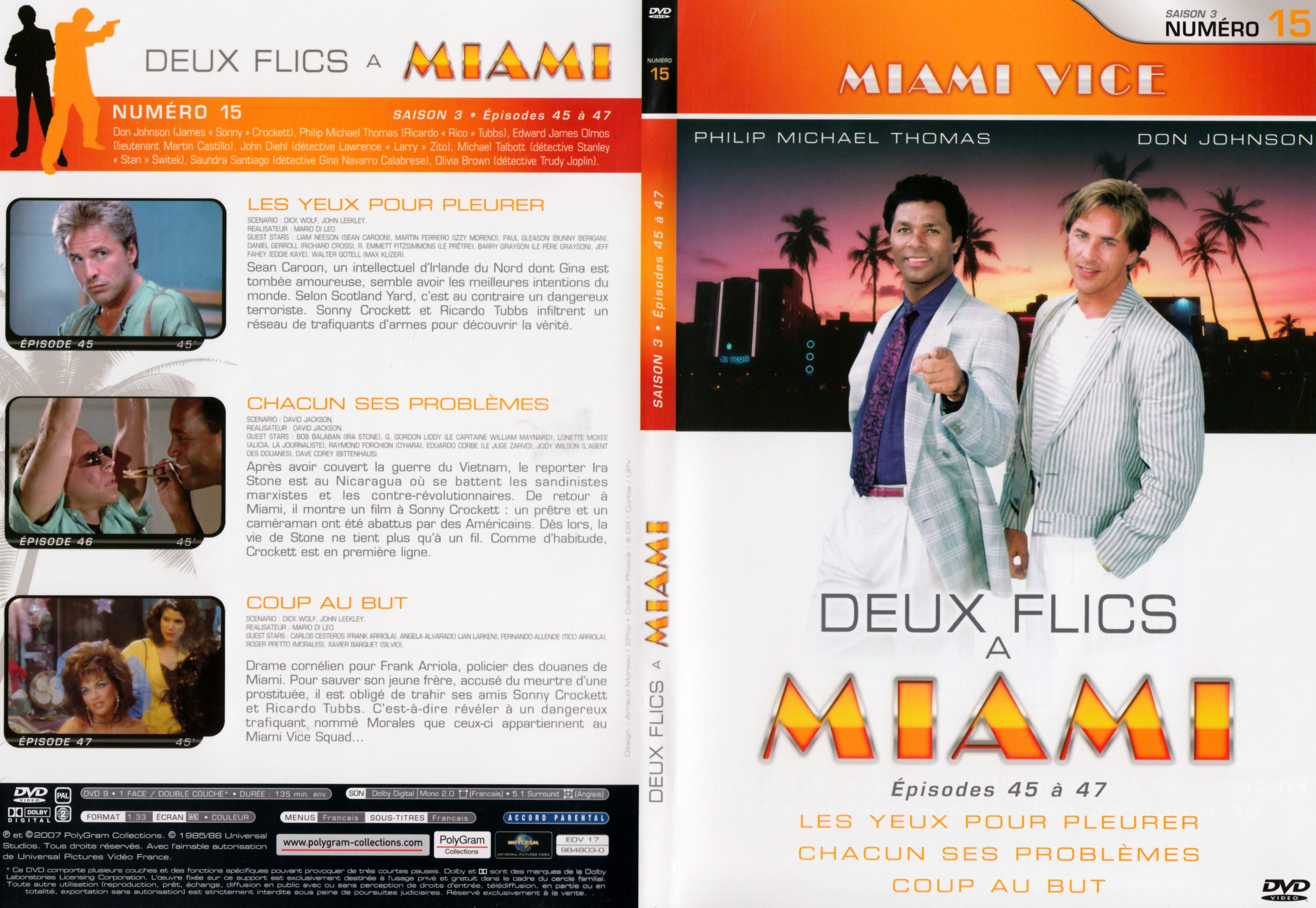 Jaquette DVD Deux flics  Miami Saison 3 vol 15