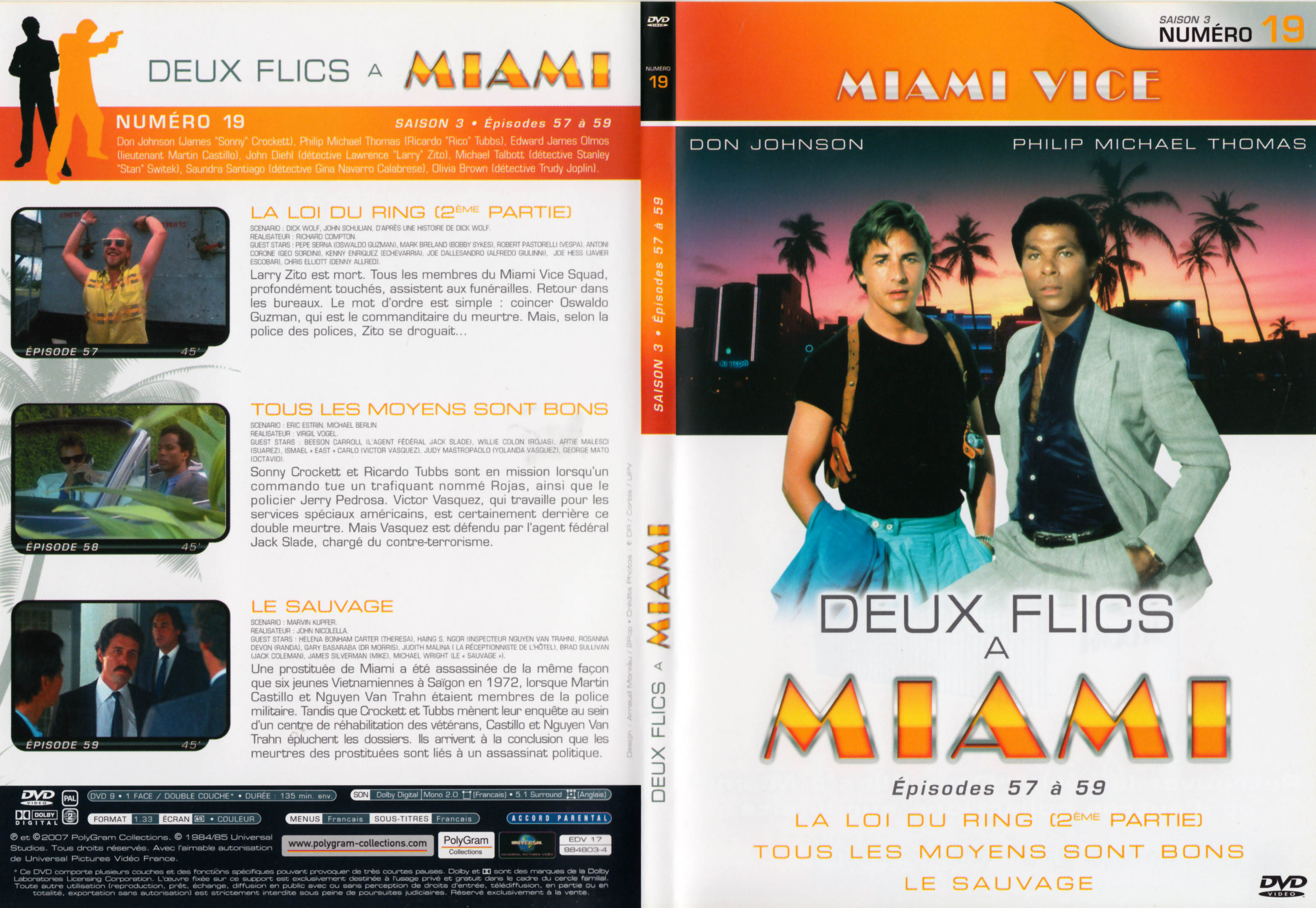 Jaquette DVD Deux flics  Miami Saison 3 vol 19