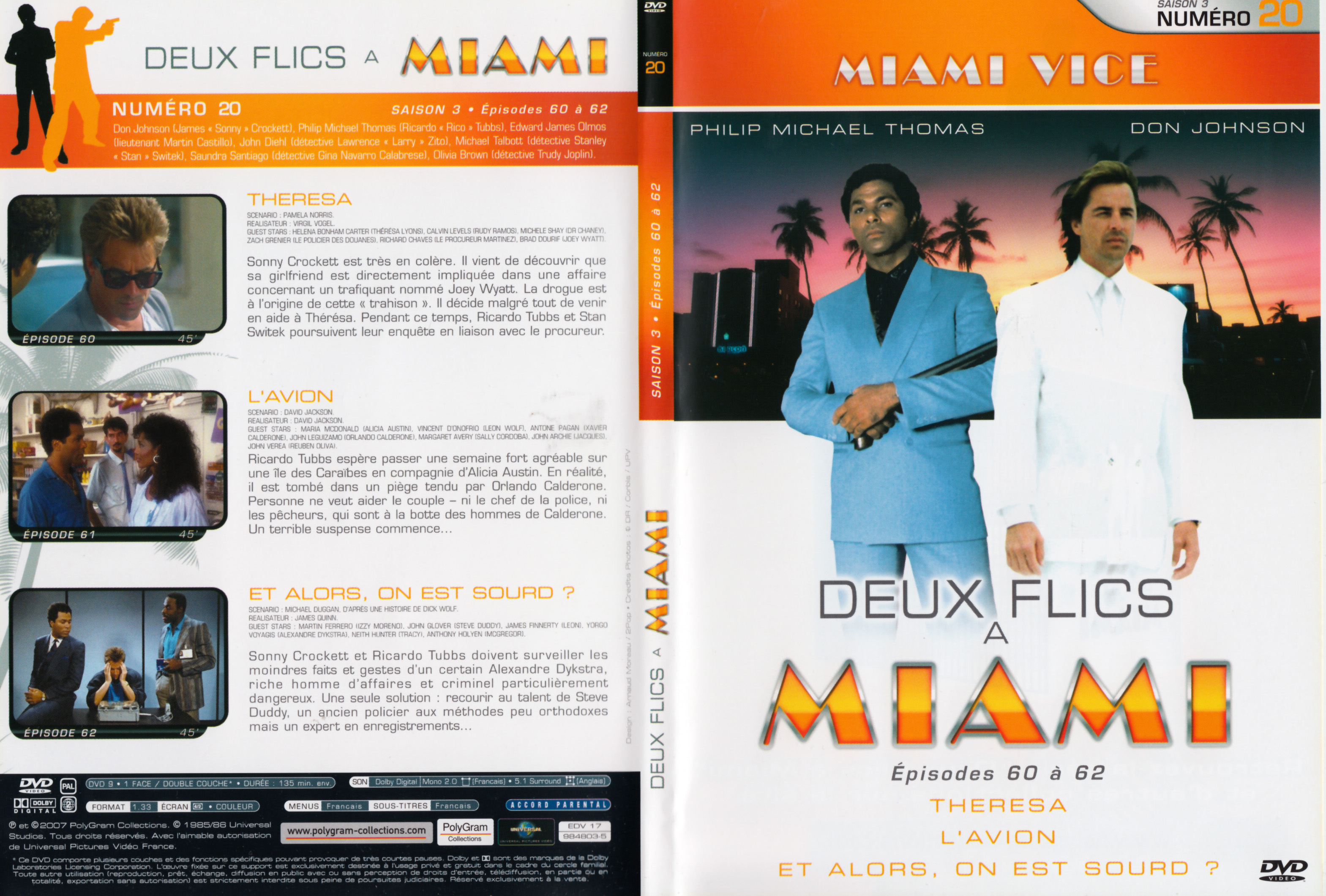 Jaquette DVD Deux flics  Miami Saison 3 vol 20