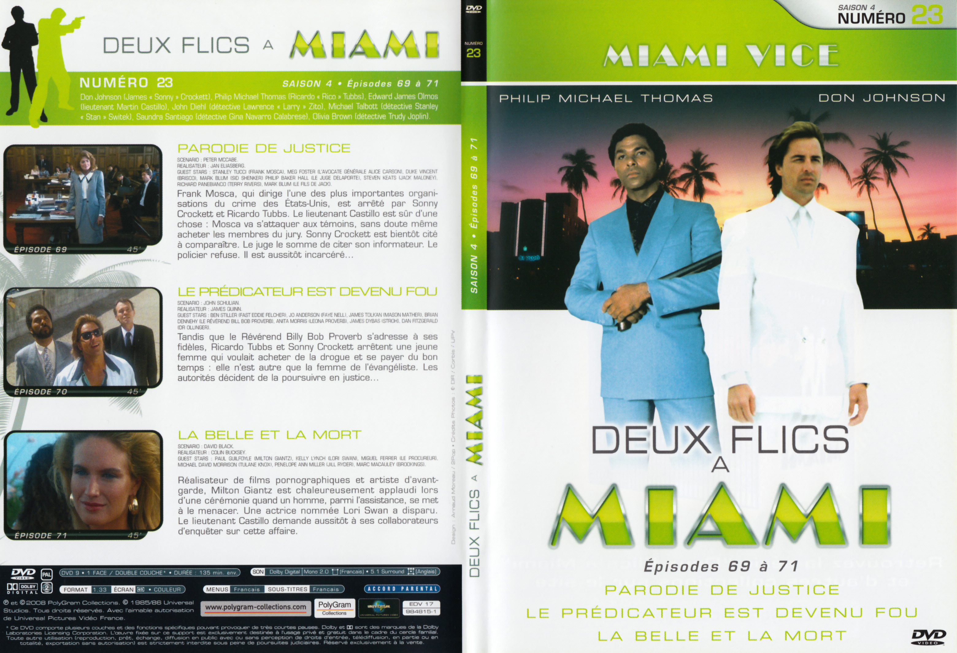 Jaquette DVD Deux flics  Miami Saison 4 vol 23