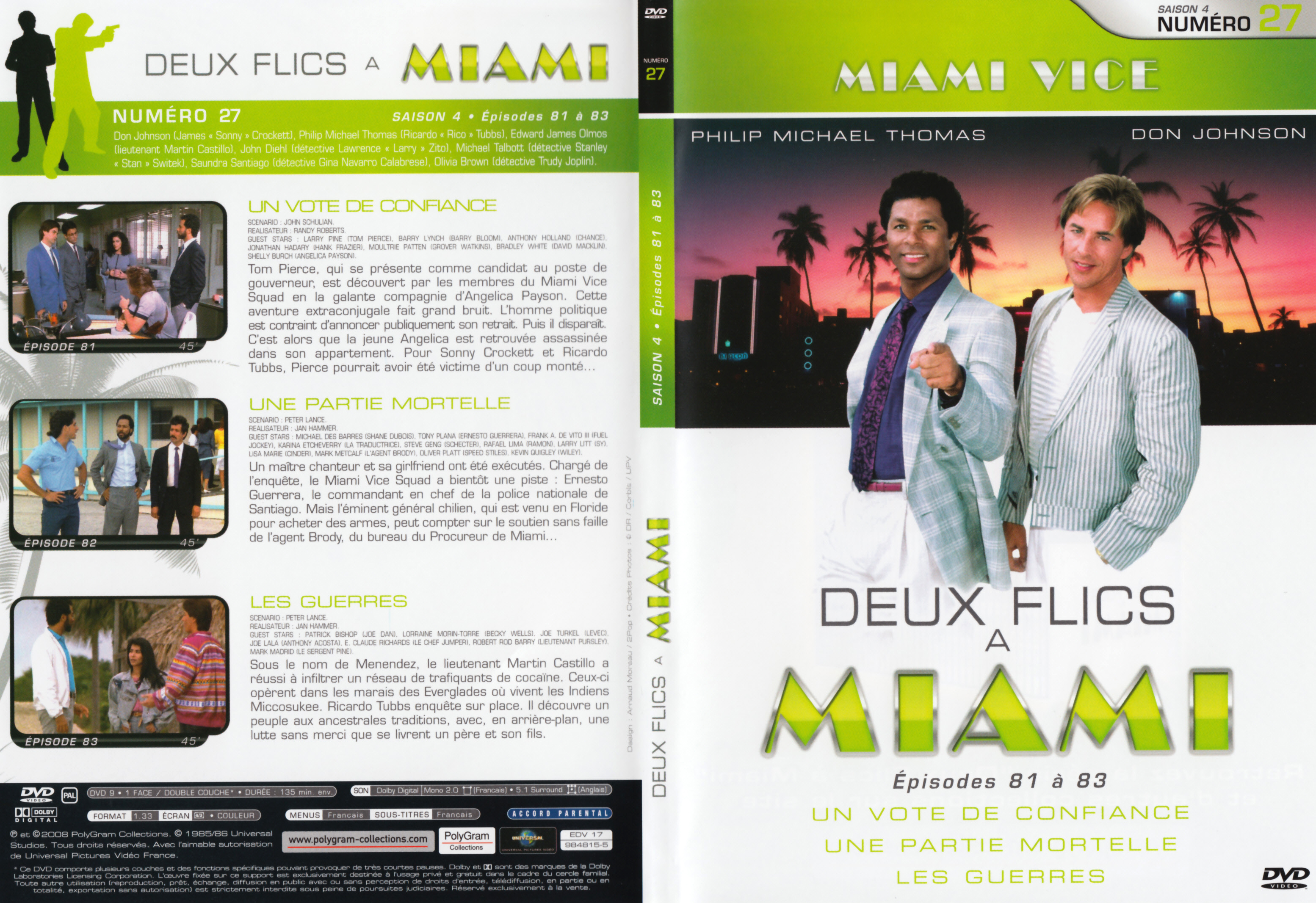 Jaquette DVD Deux flics  Miami Saison 4 vol 27