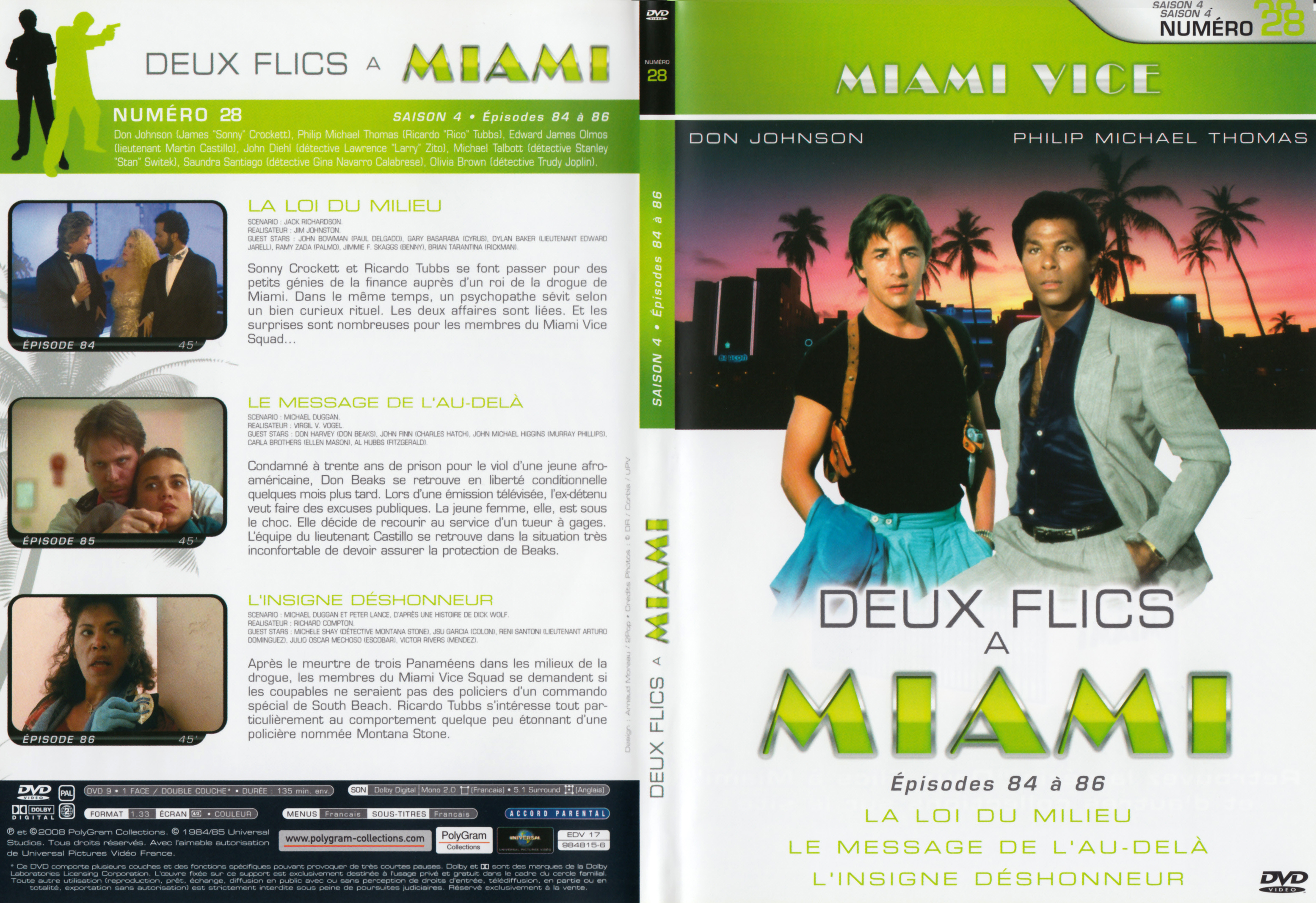 Jaquette DVD Deux flics  Miami Saison 4 vol 28