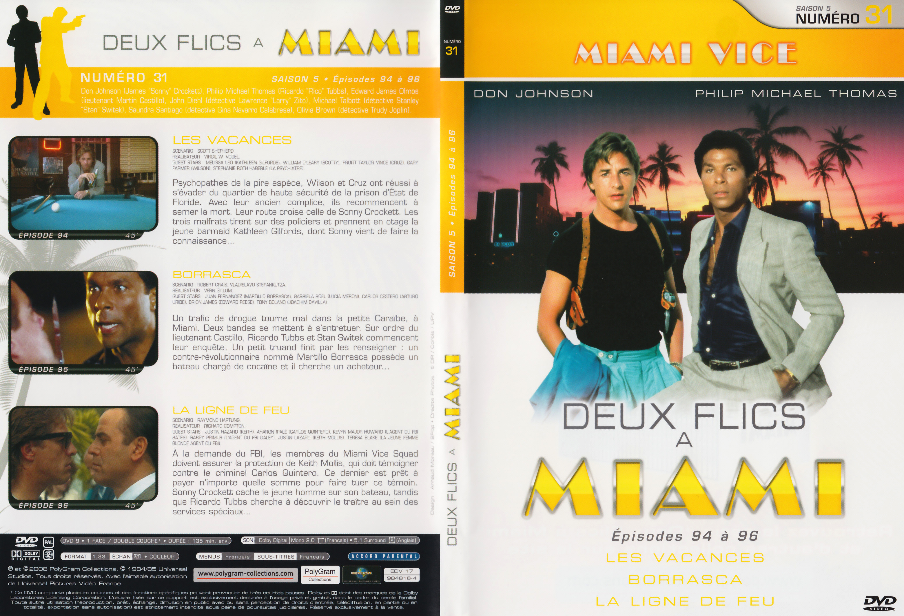 Jaquette DVD Deux flics  Miami Saison 5 vol 31
