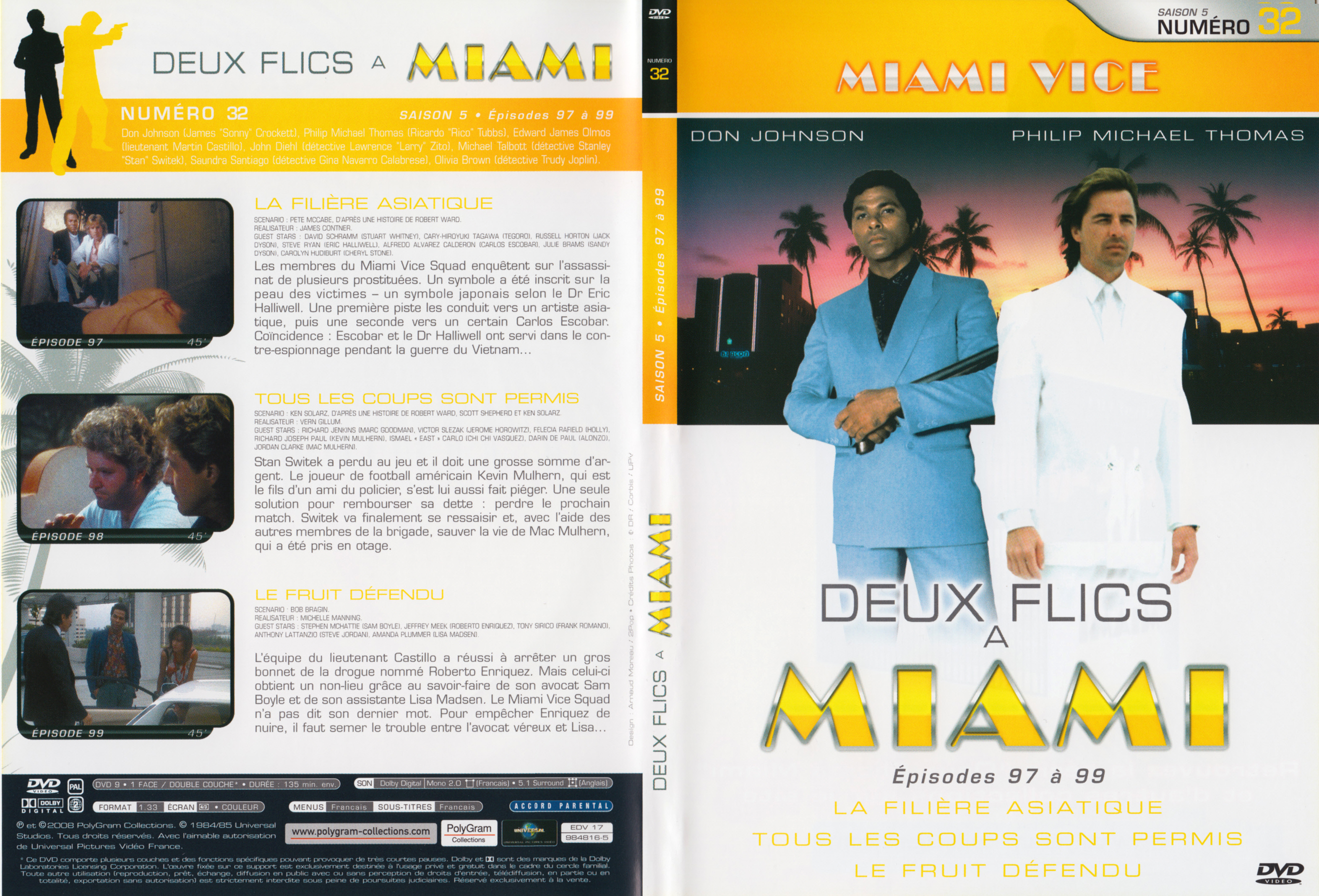 Jaquette DVD Deux flics  Miami Saison 5 vol 32