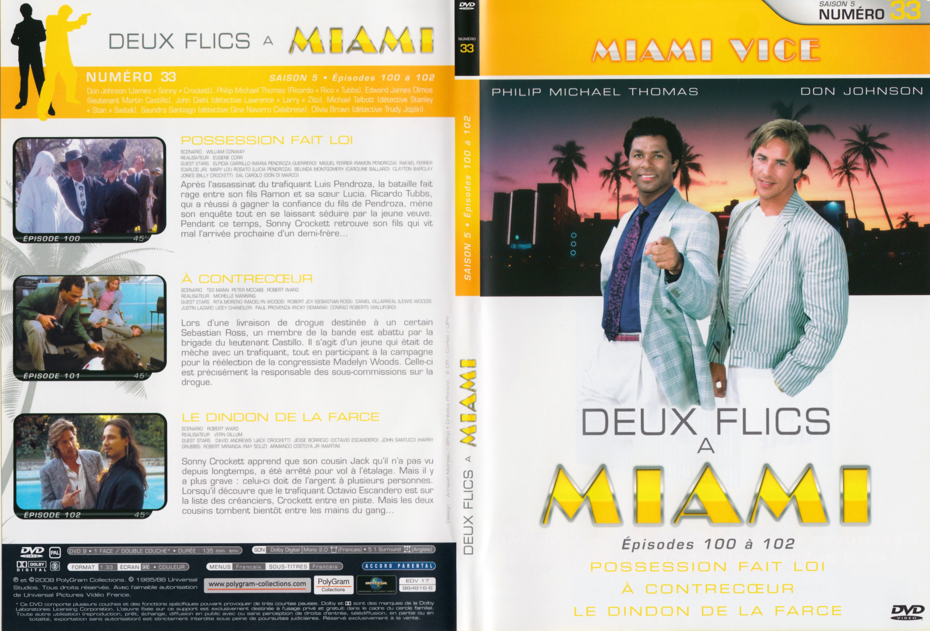 Jaquette DVD Deux flics  Miami Saison 5 vol 33