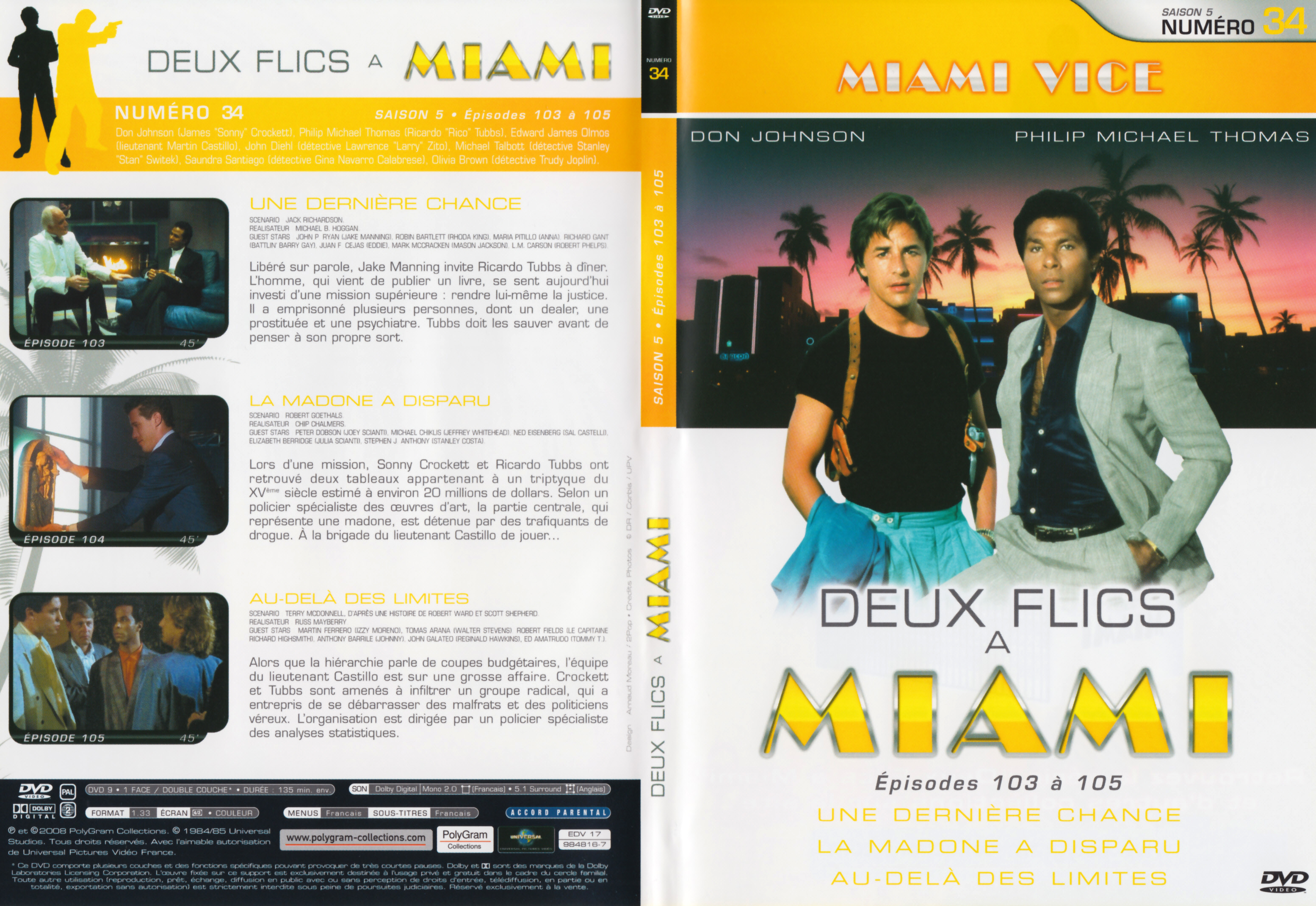 Jaquette DVD Deux flics  Miami Saison 5 vol 34