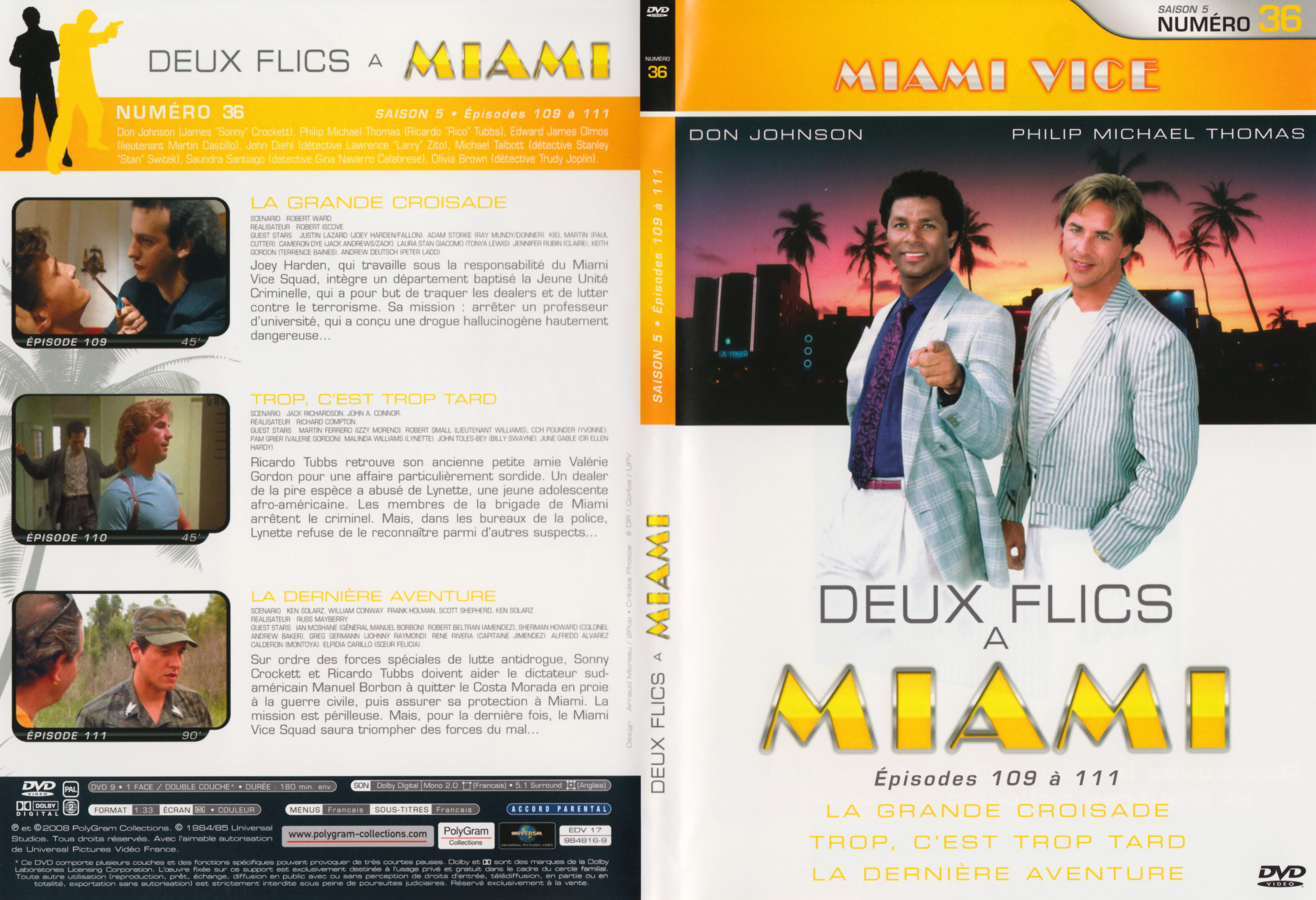 Jaquette DVD Deux flics  Miami Saison 5 vol 36