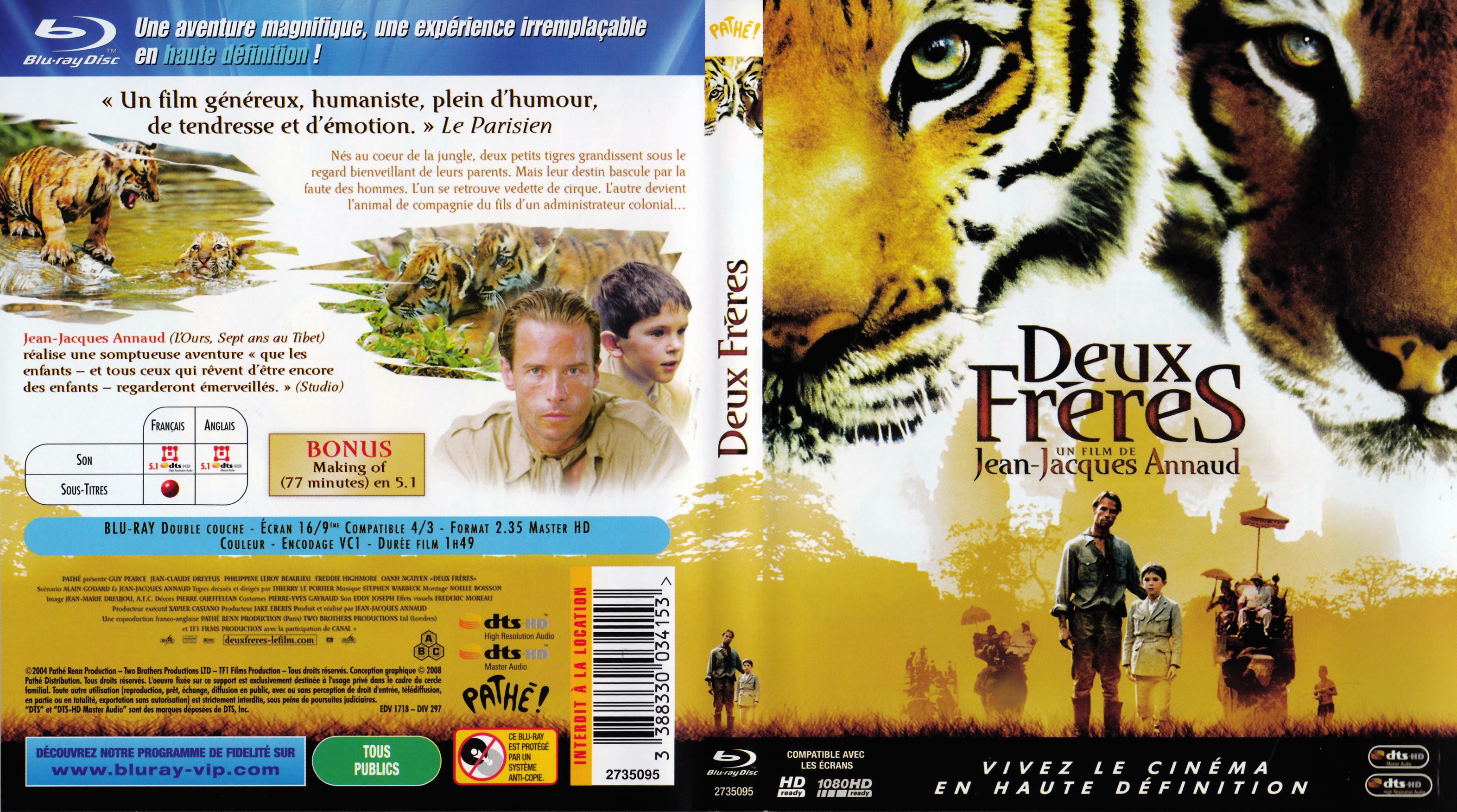 Jaquette DVD Deux frres (BLU-RAY)
