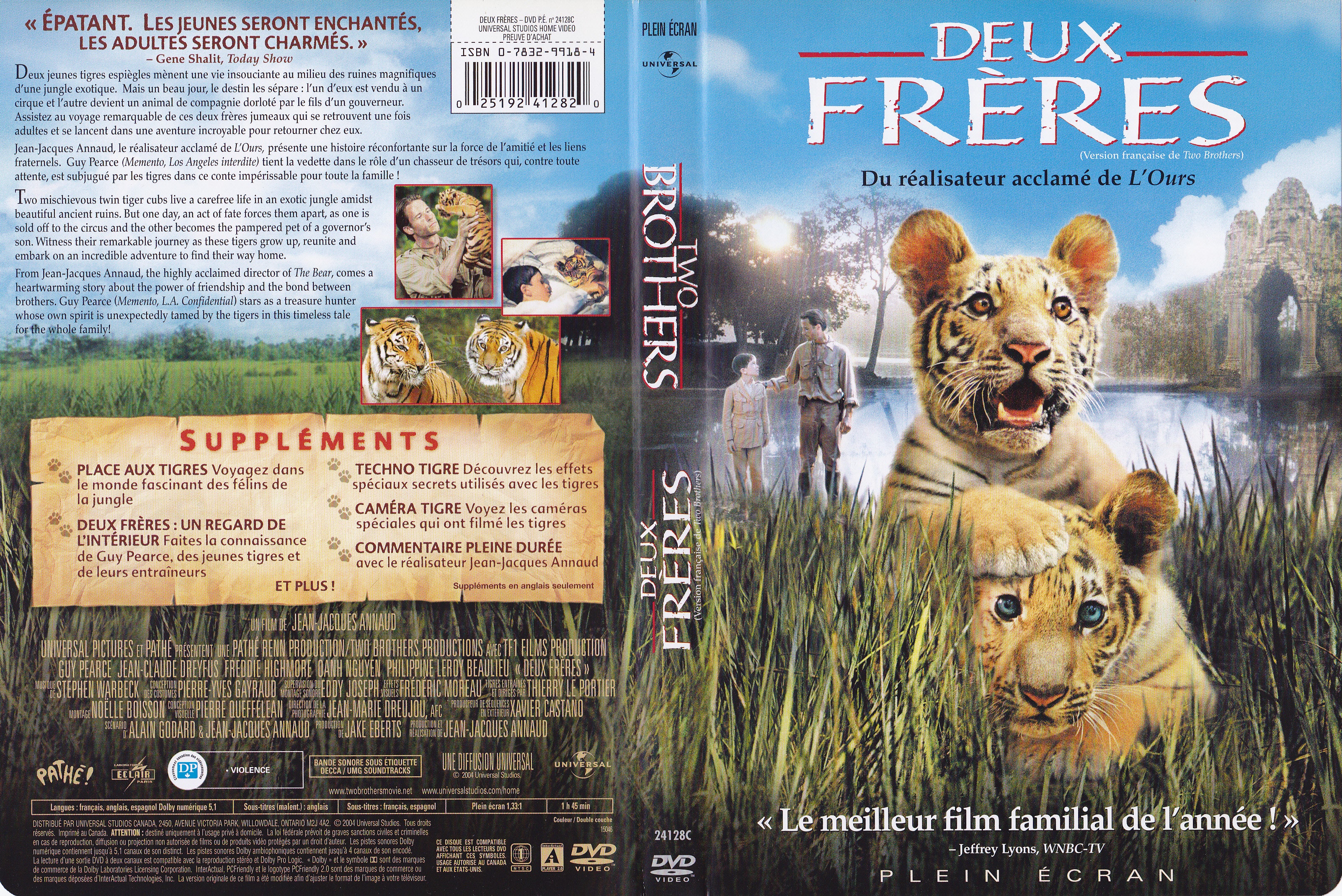 Jaquette DVD Deux frres - Two brothers (Canadienne)