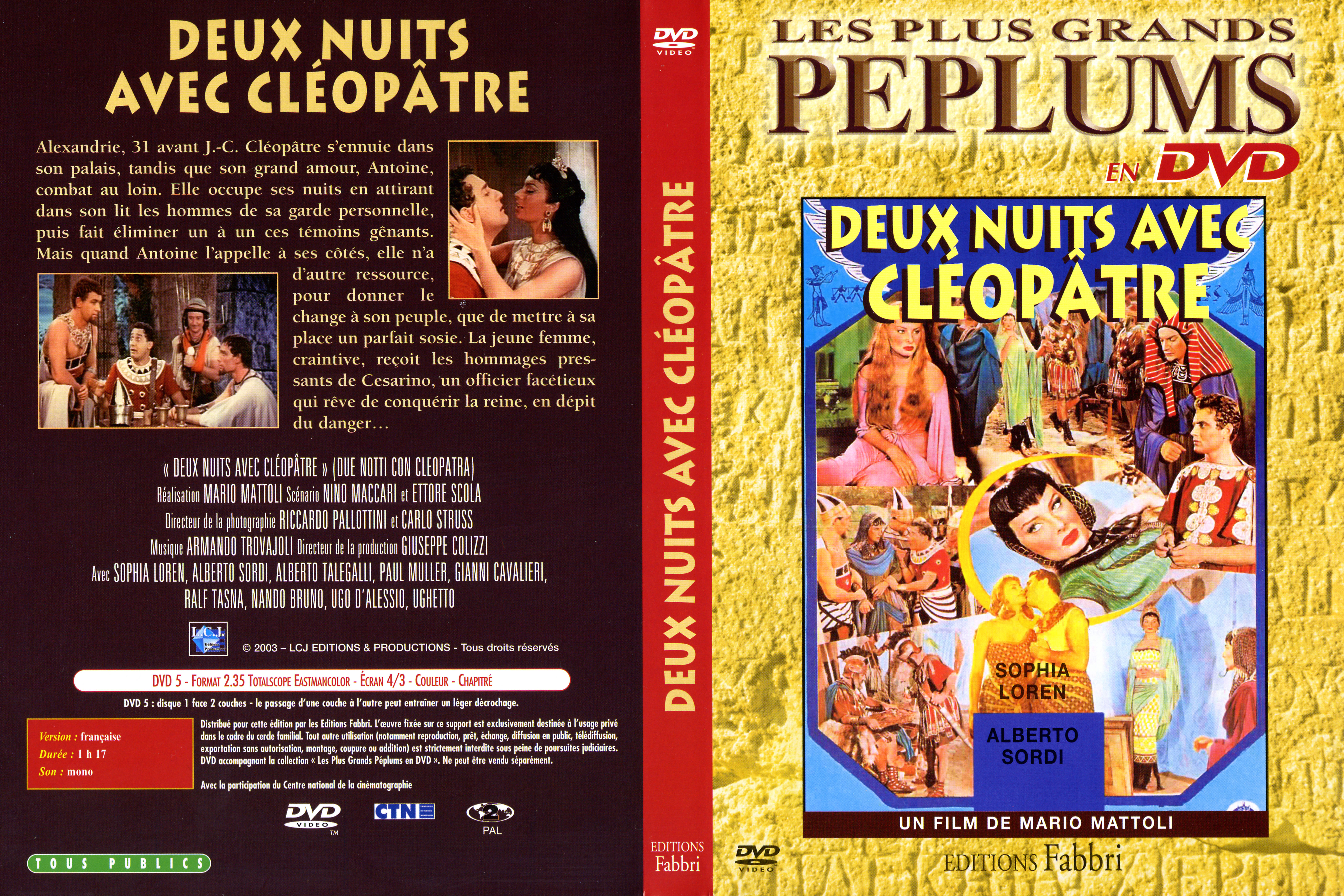 Jaquette DVD Deux nuits avec Clopatre