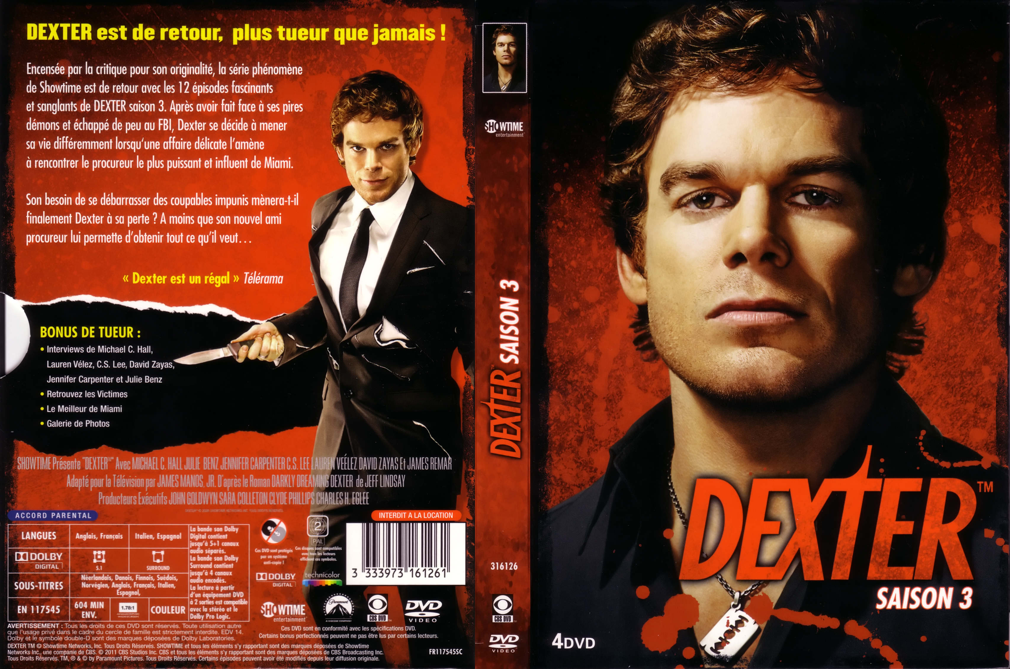 Jaquette DVD Dexter Saison 3 COFFRET