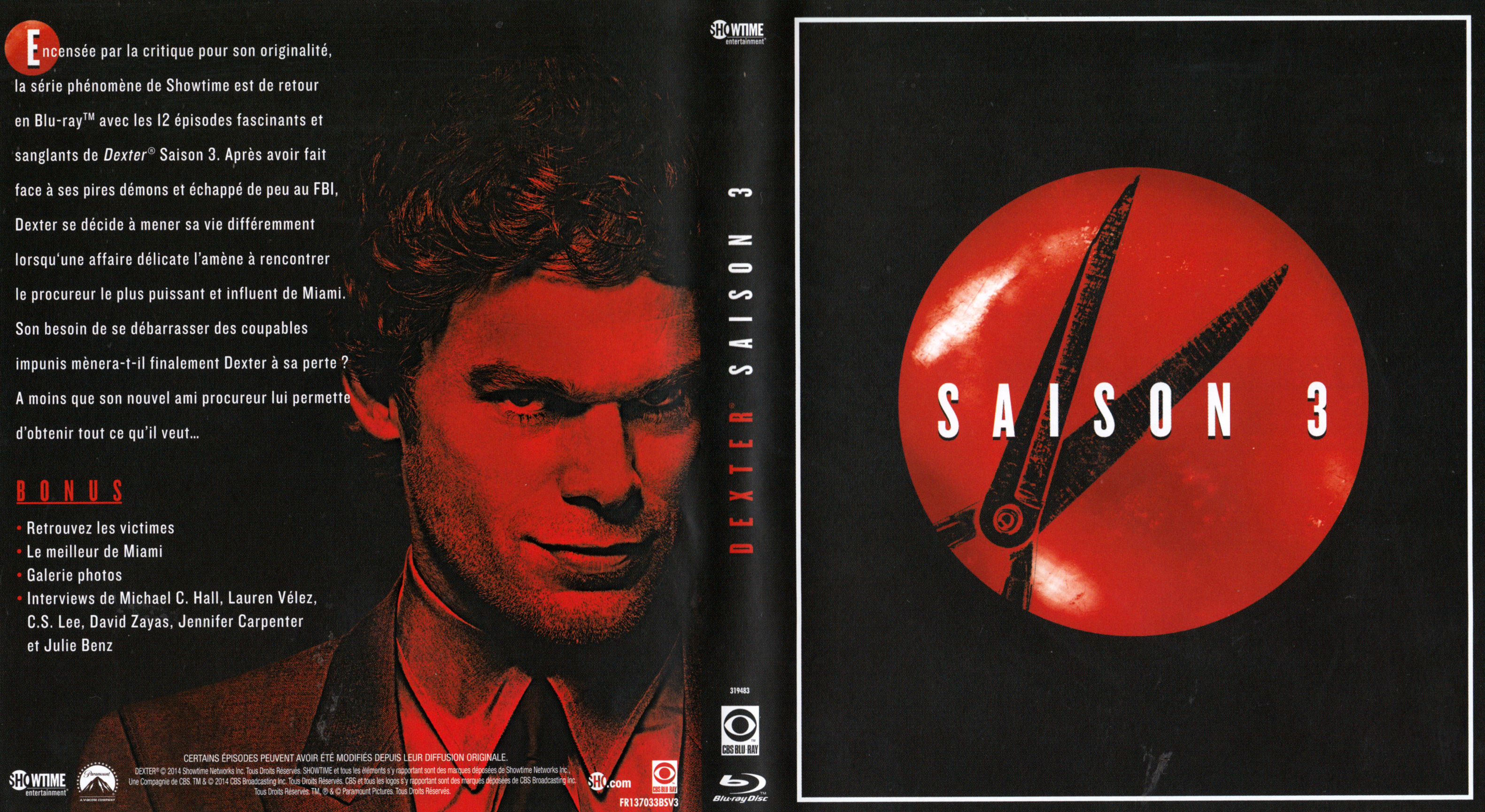 Jaquette DVD Dexter Saison 3 COFFRET (BLU-RAY)