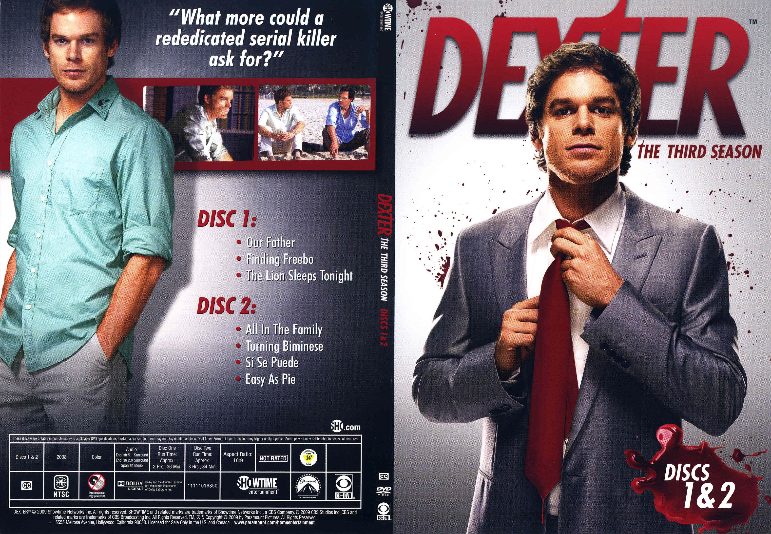 Jaquette DVD Dexter Saison 3 DVD 1 (Canadienne)