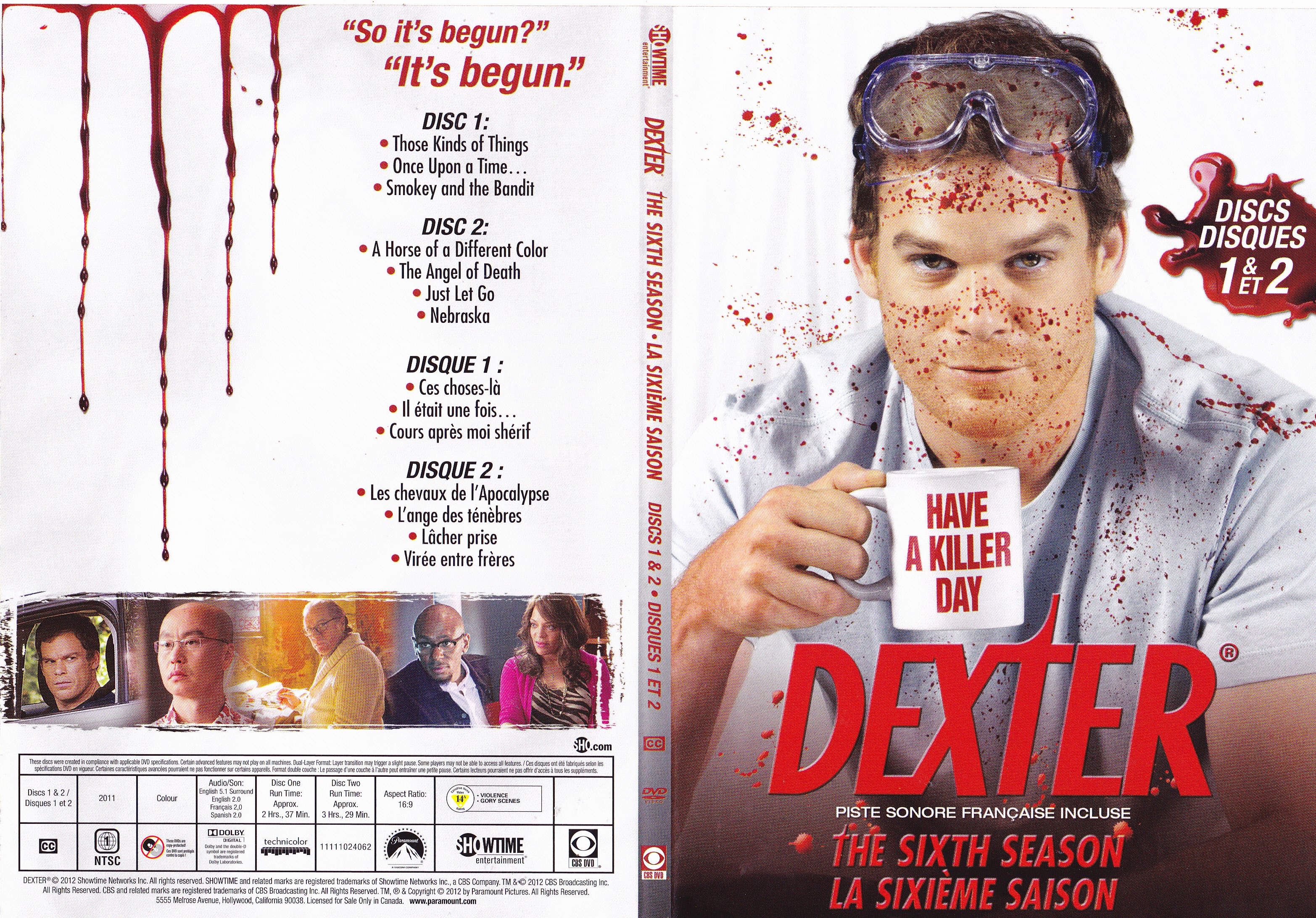Jaquette DVD Dexter Saison 6 DVD 1 (Canadienne)