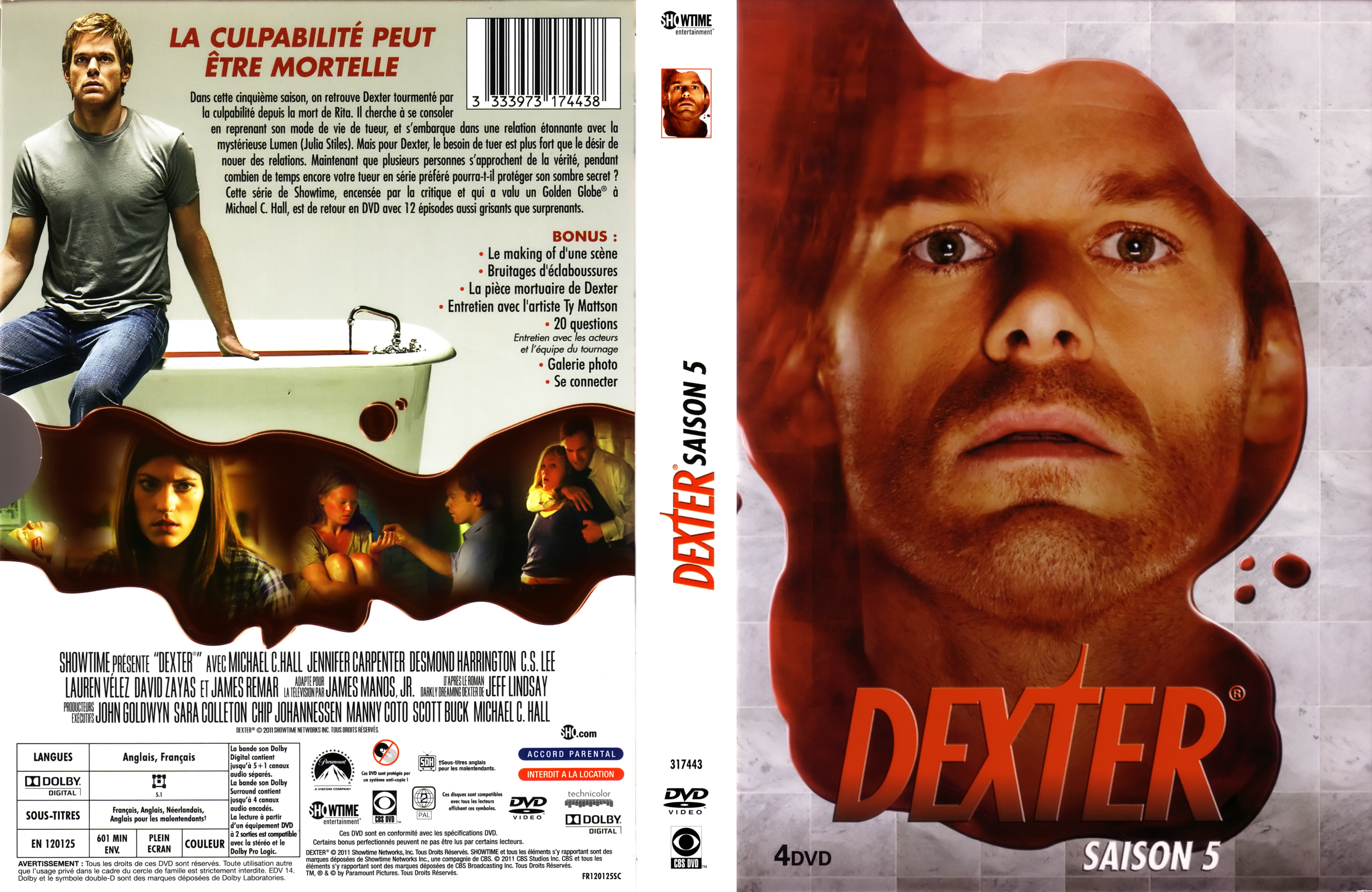 Jaquette DVD Dexter saison 5 COFFRET