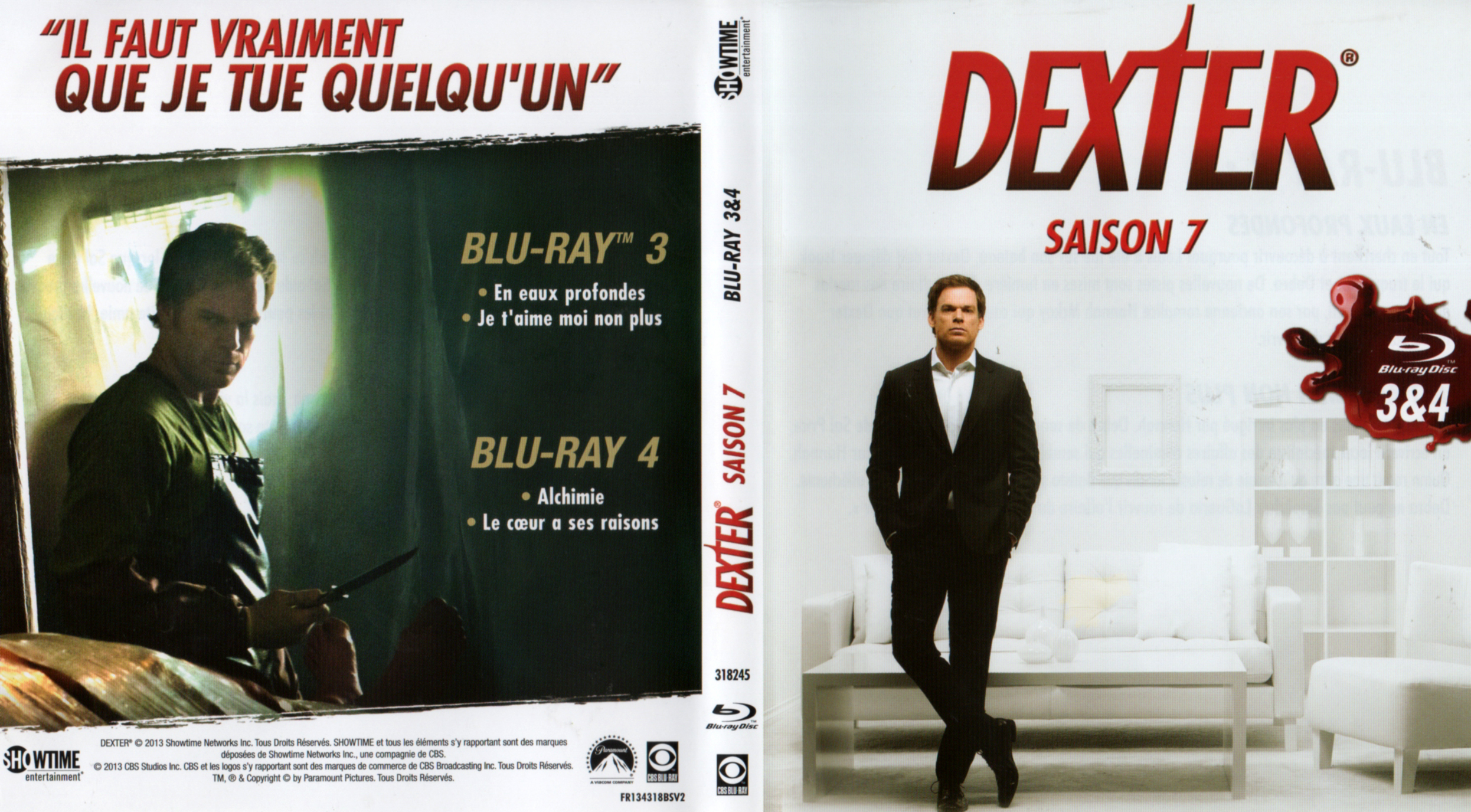 Jaquette DVD Dexter saison 7 DISC 2 (BLU-RAY)