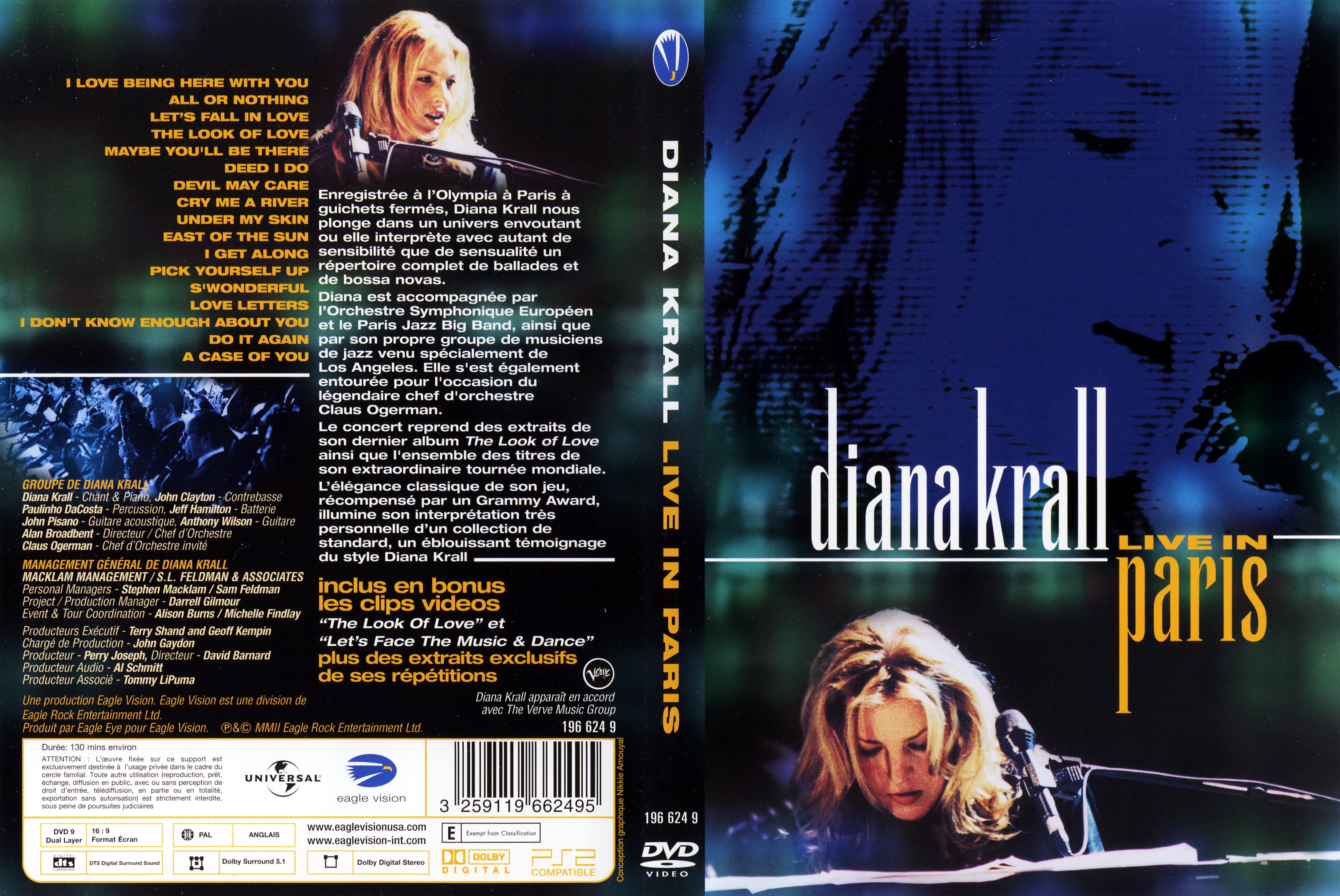 Jaquette DVD Diana krall Live in Paris