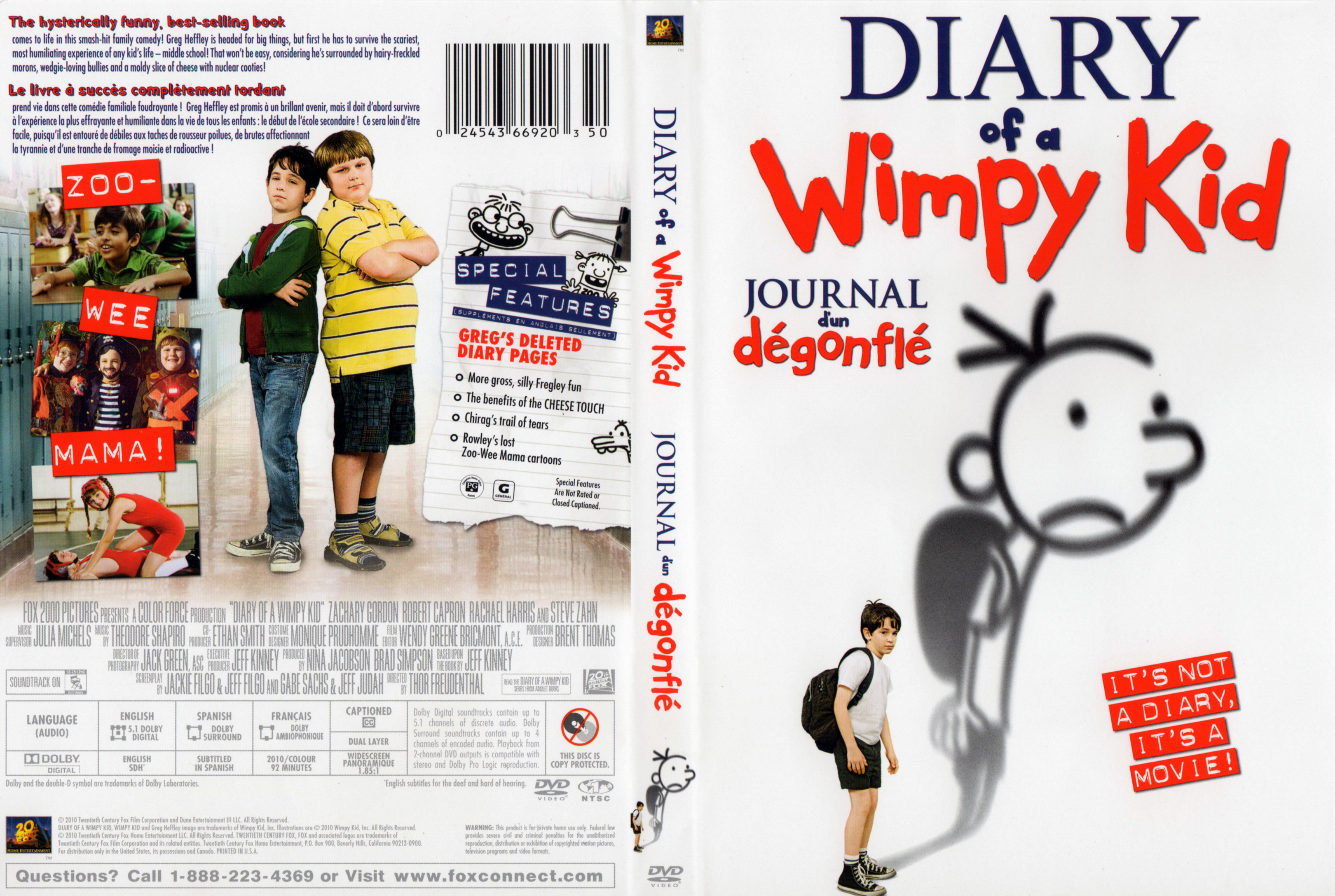Jaquette DVD Diary of a wimpy kid - Journal d