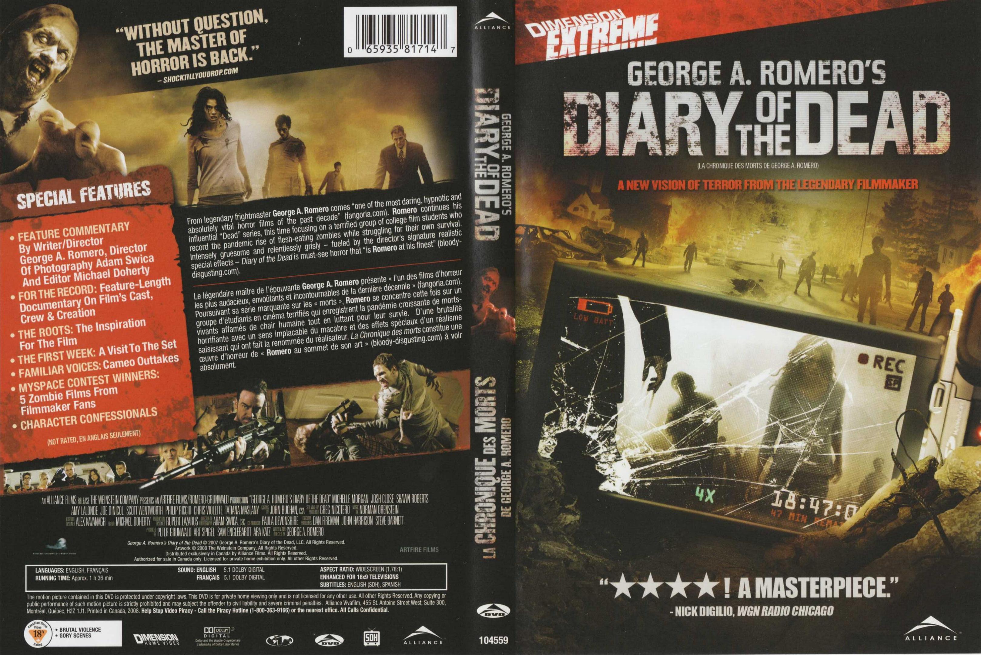 Jaquette DVD Diary of the Dead Zone 1