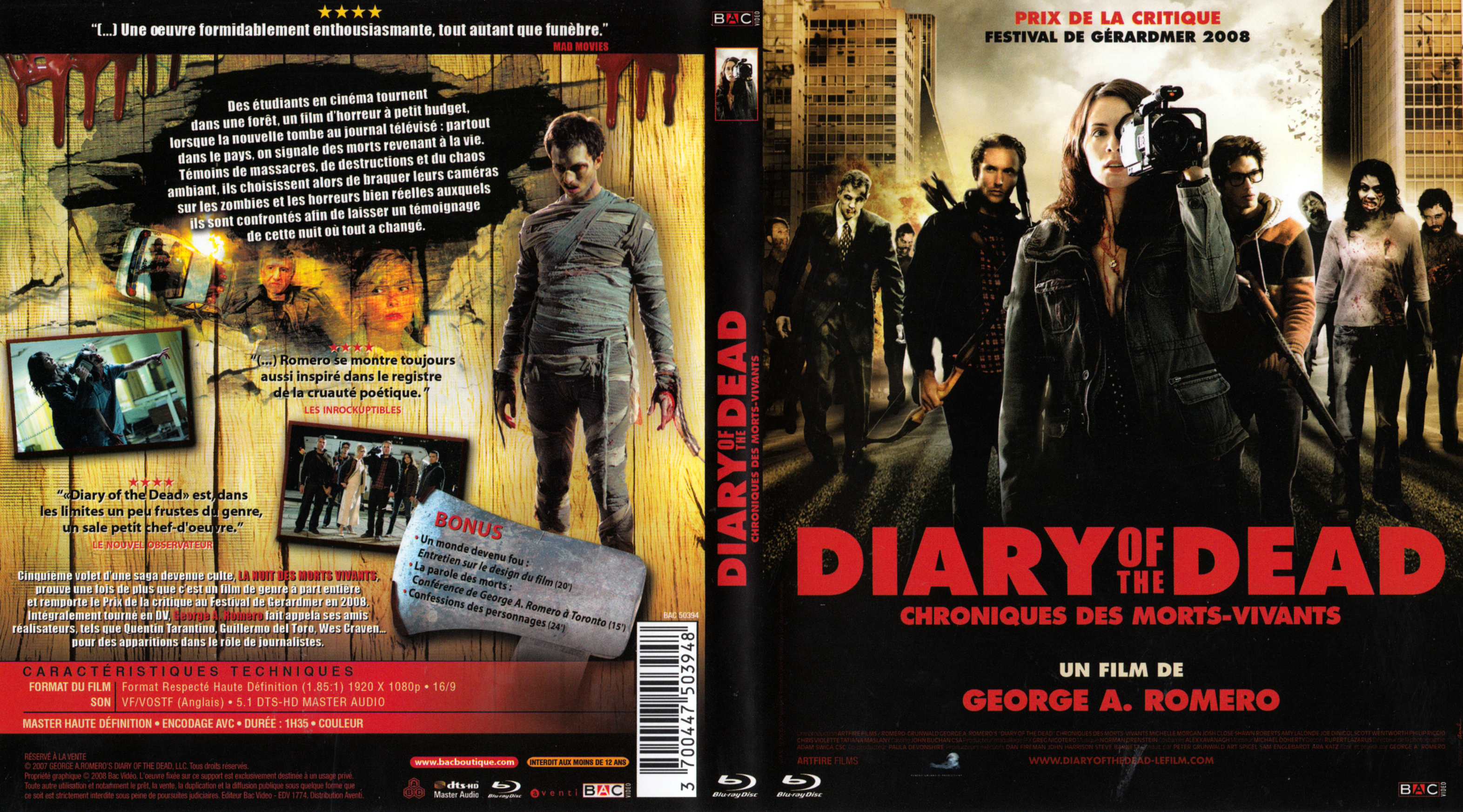 Jaquette DVD Diary of the Dead (BLU-RAY)
