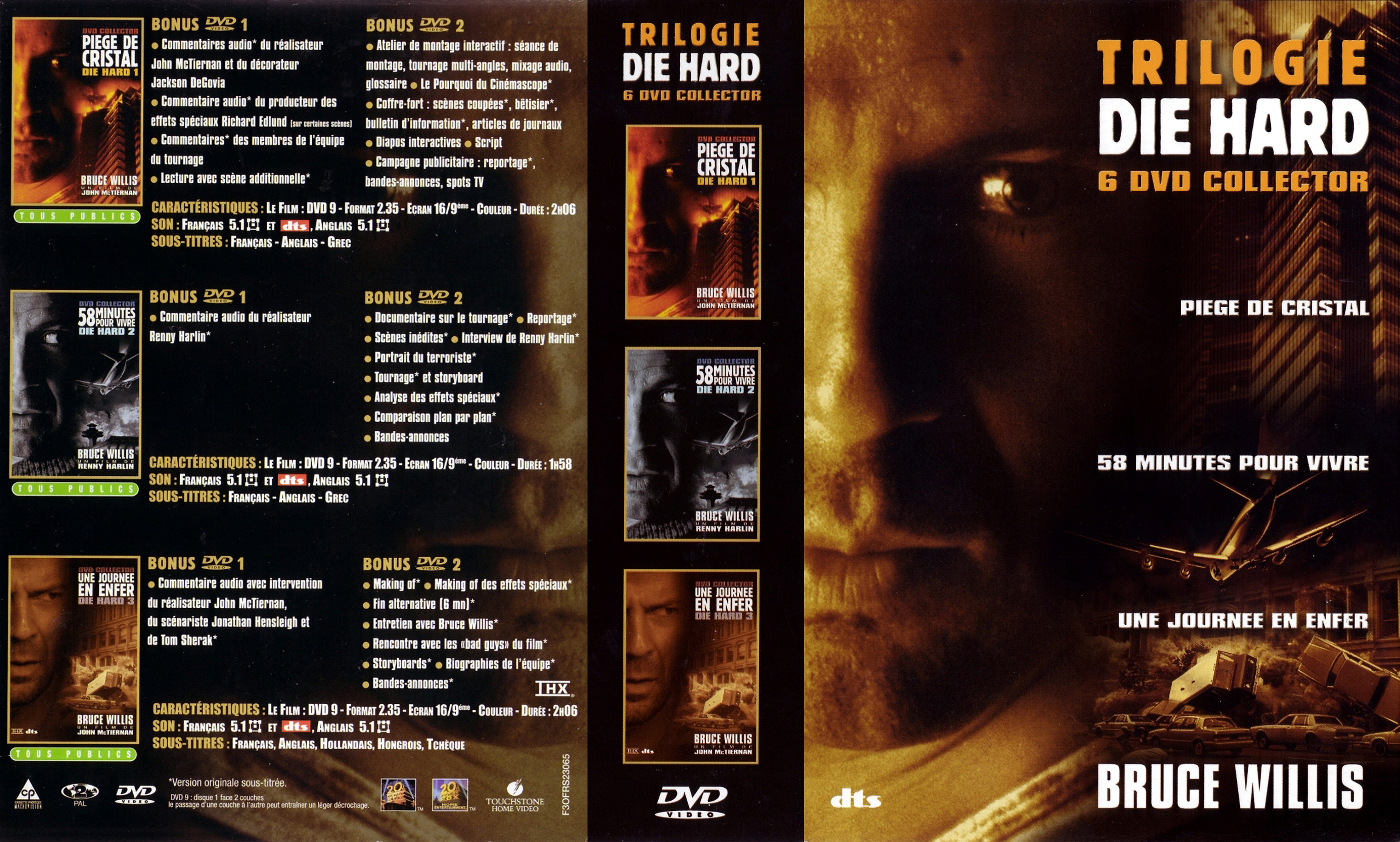 Jaquette DVD Die Hard 1 + 2 + 3 COFFRET