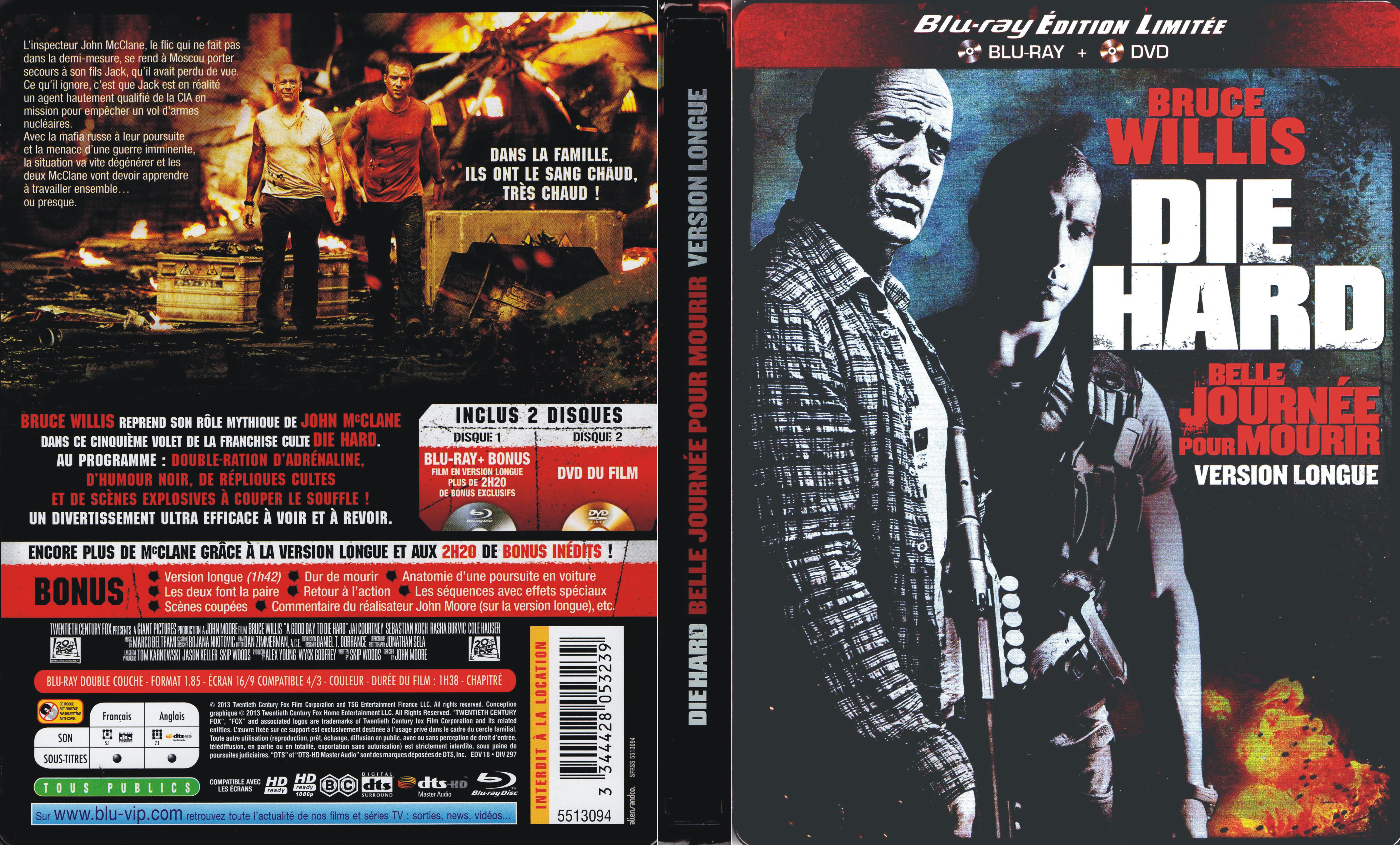 Jaquette DVD Die Hard Belle journe pour mourir (BLU-RAY) v2