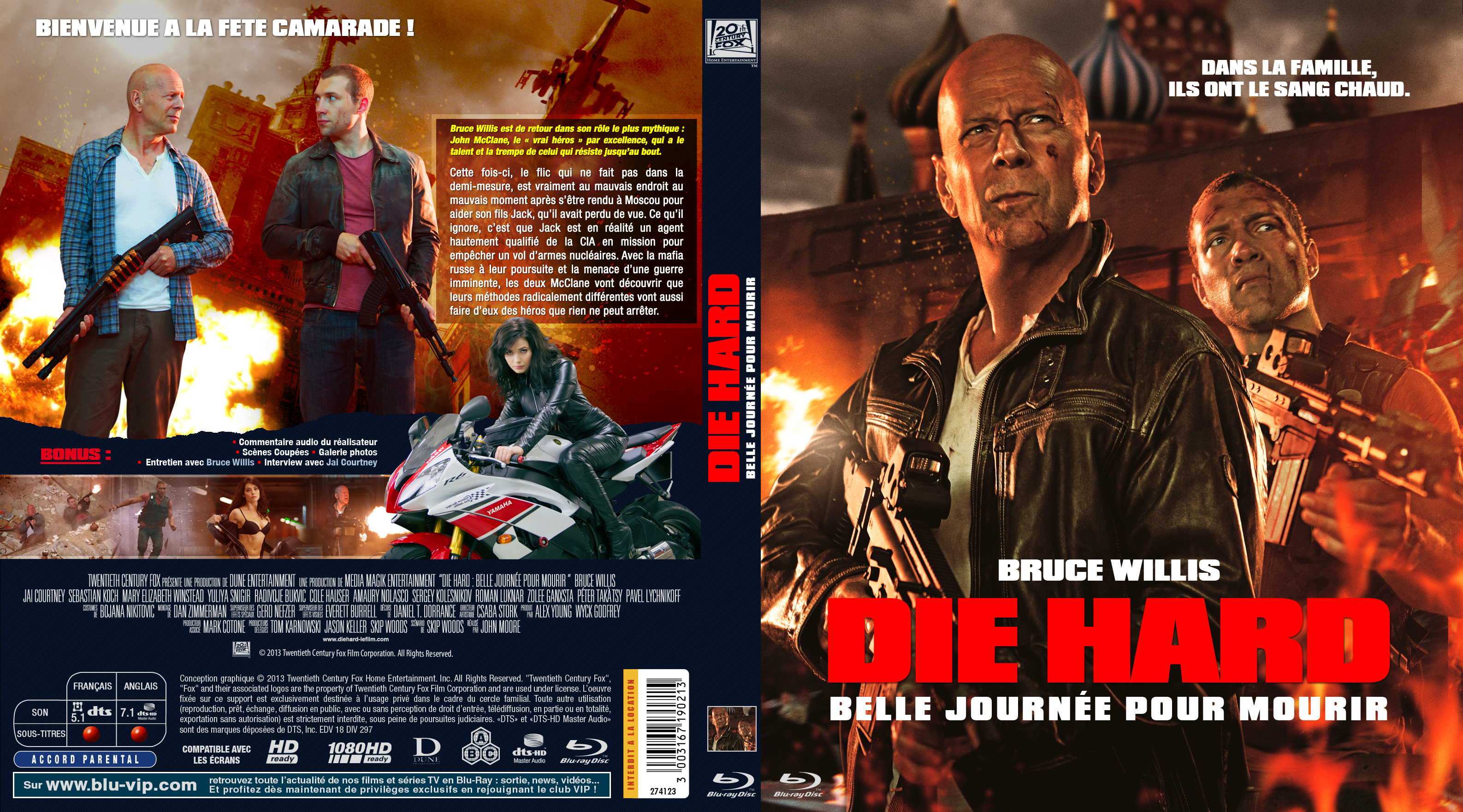 Jaquette DVD Die Hard Belle journe pour mourir custom (BLU-RAY)
