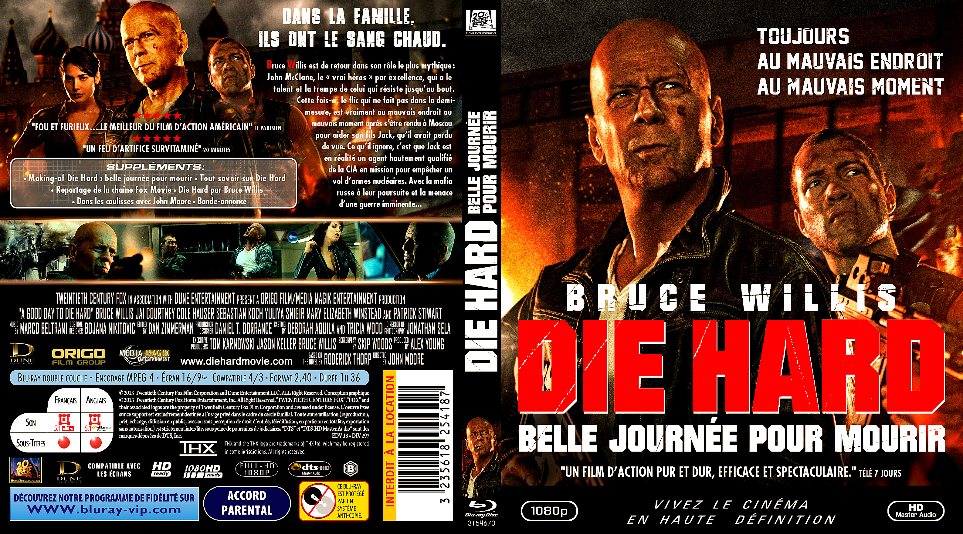 Jaquette DVD Die Hard Belle journe pour mourir custom (BLU-RAY) v2
