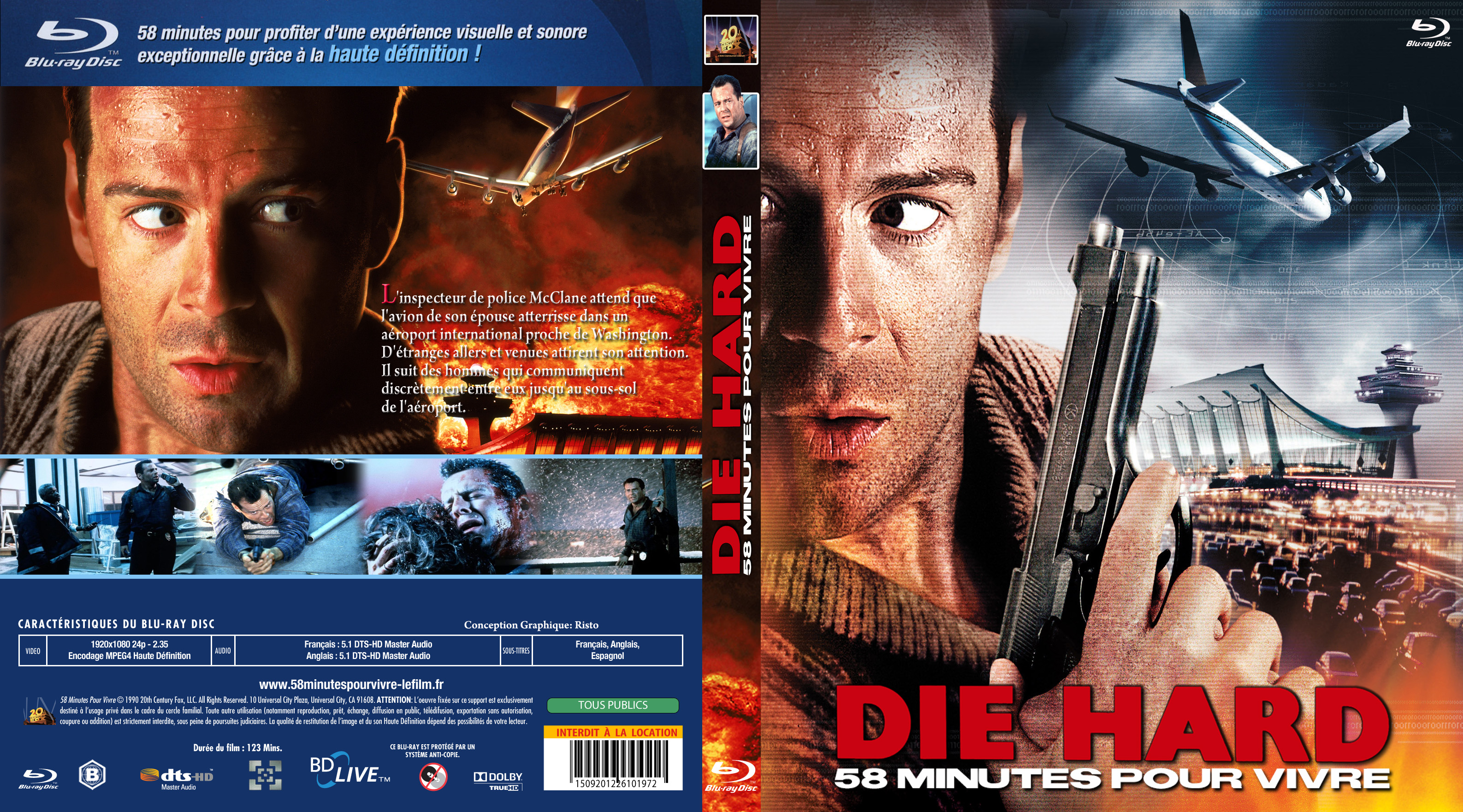 Jaquette DVD Die hard 2 - 58 minutes pour vivre custom (BLU-RAY)