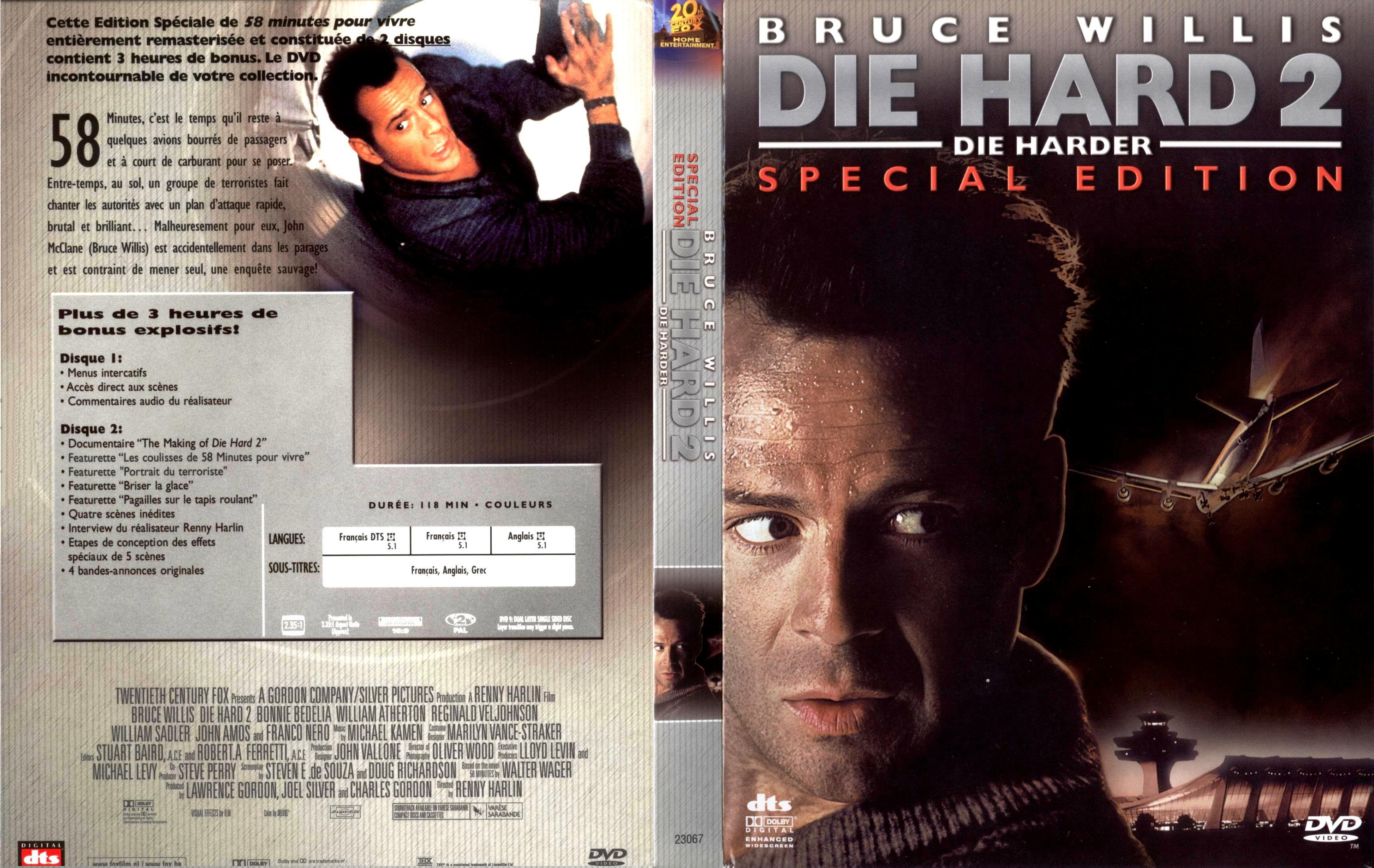 Jaquette DVD Die hard 2 - 58 minutes pour vivre v2