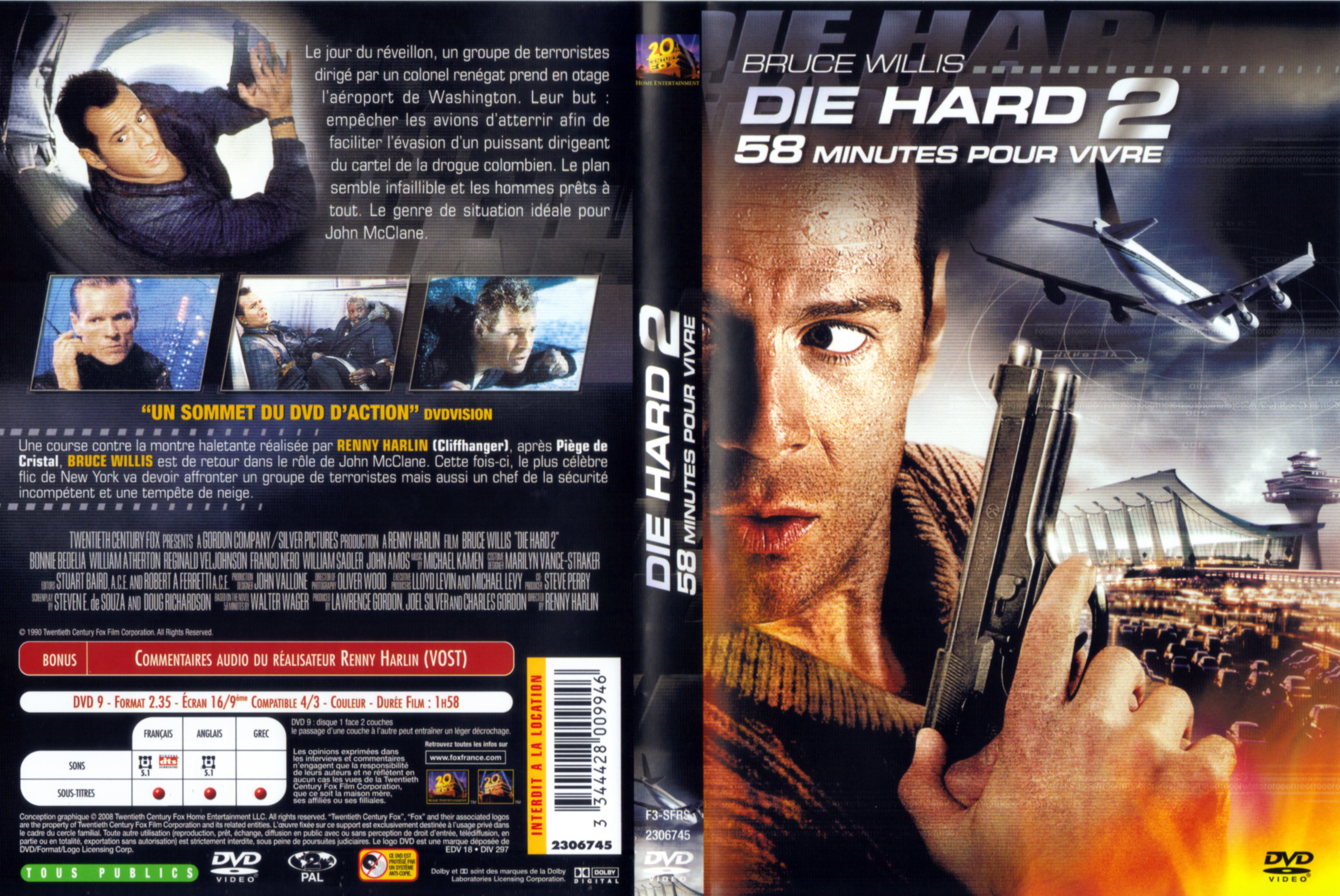 Jaquette DVD Die hard 2 - 58 minutes pour vivre v3