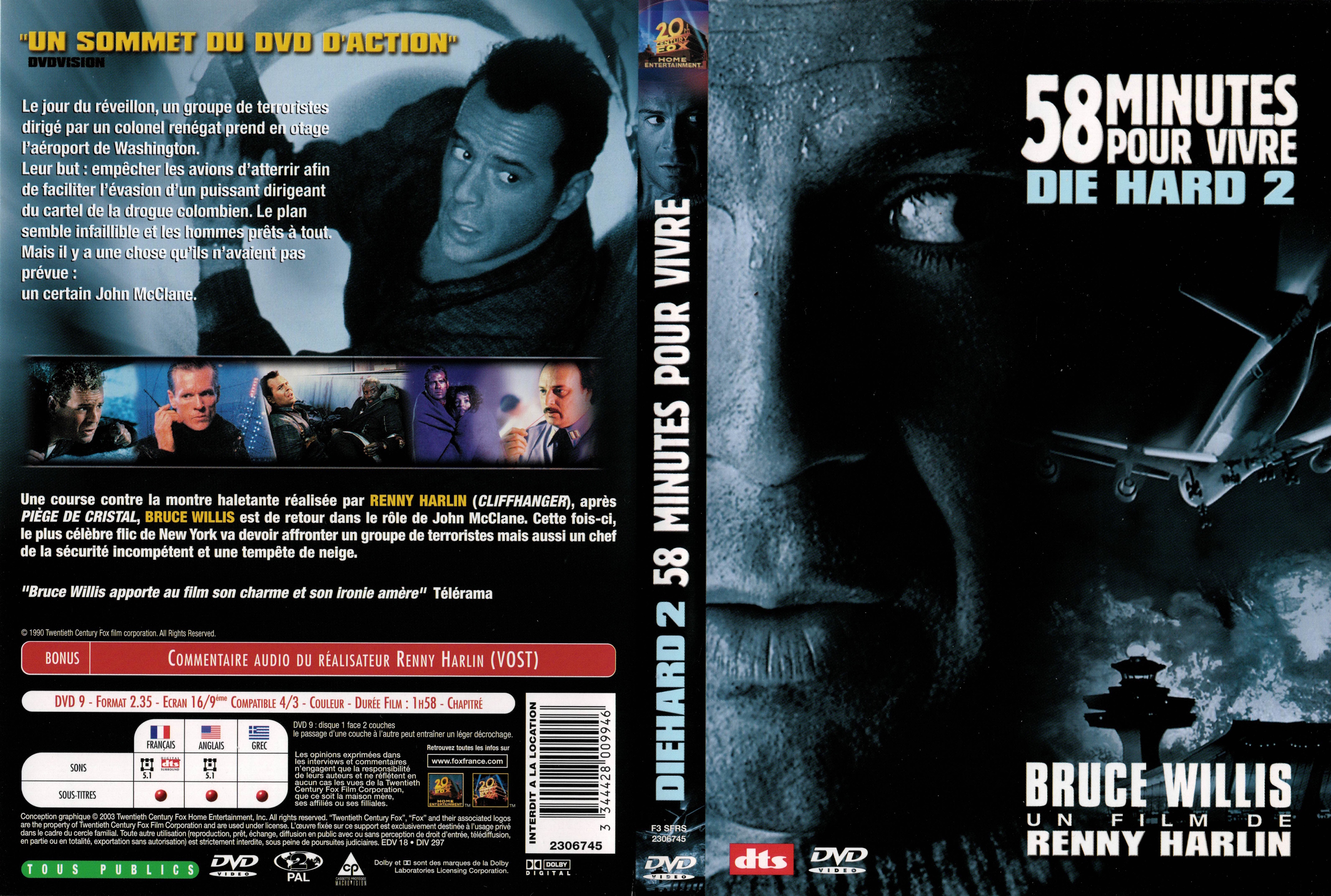 Jaquette DVD Die hard 2 - 58 minutes pour vivre v4