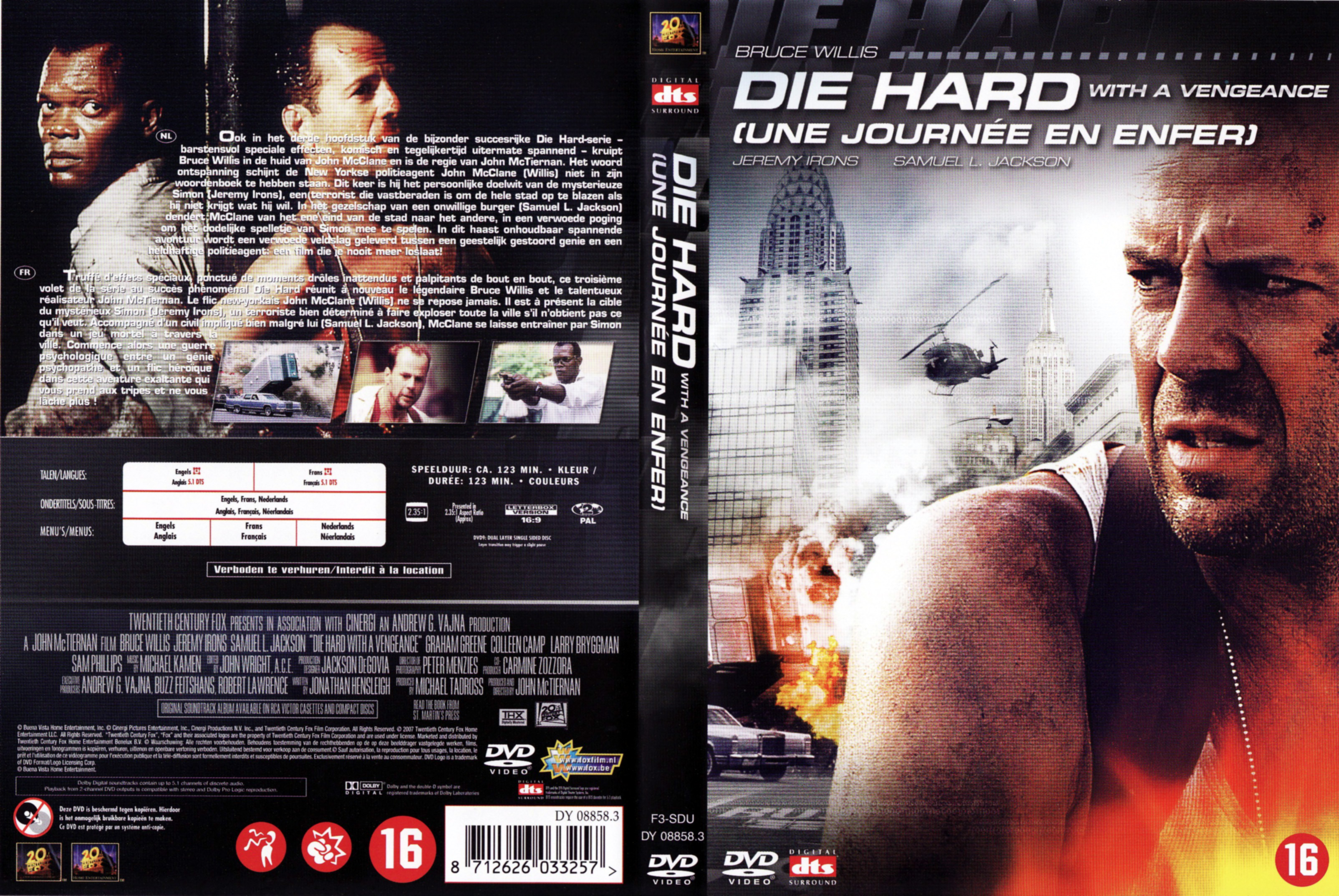 Jaquette DVD Die hard 3 - Une journe en enfer