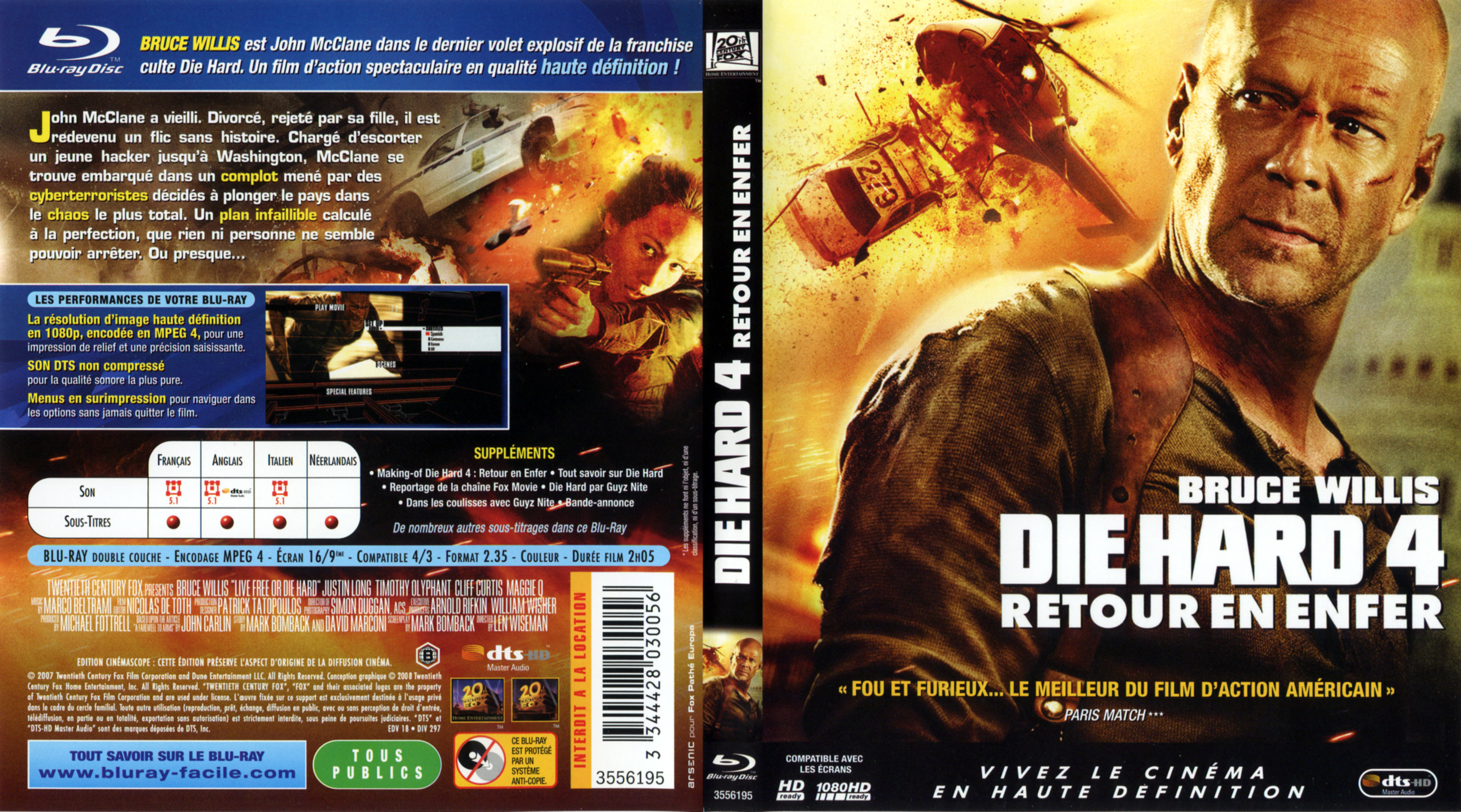 Jaquette DVD Die hard 4 - Retour en enfer (BLU-RAY)