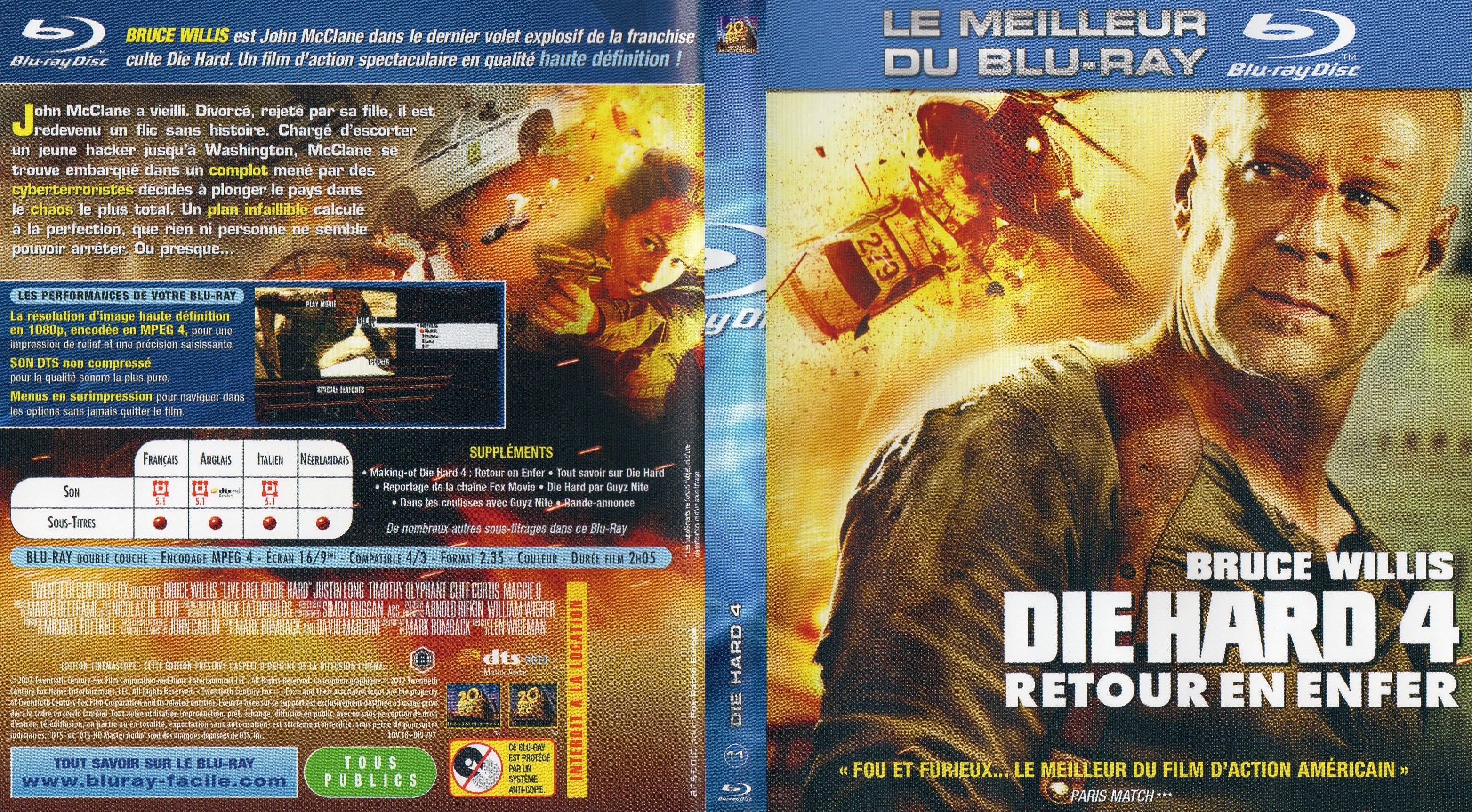 Jaquette DVD Die hard 4 - Retour en enfer (BLU-RAY) v2