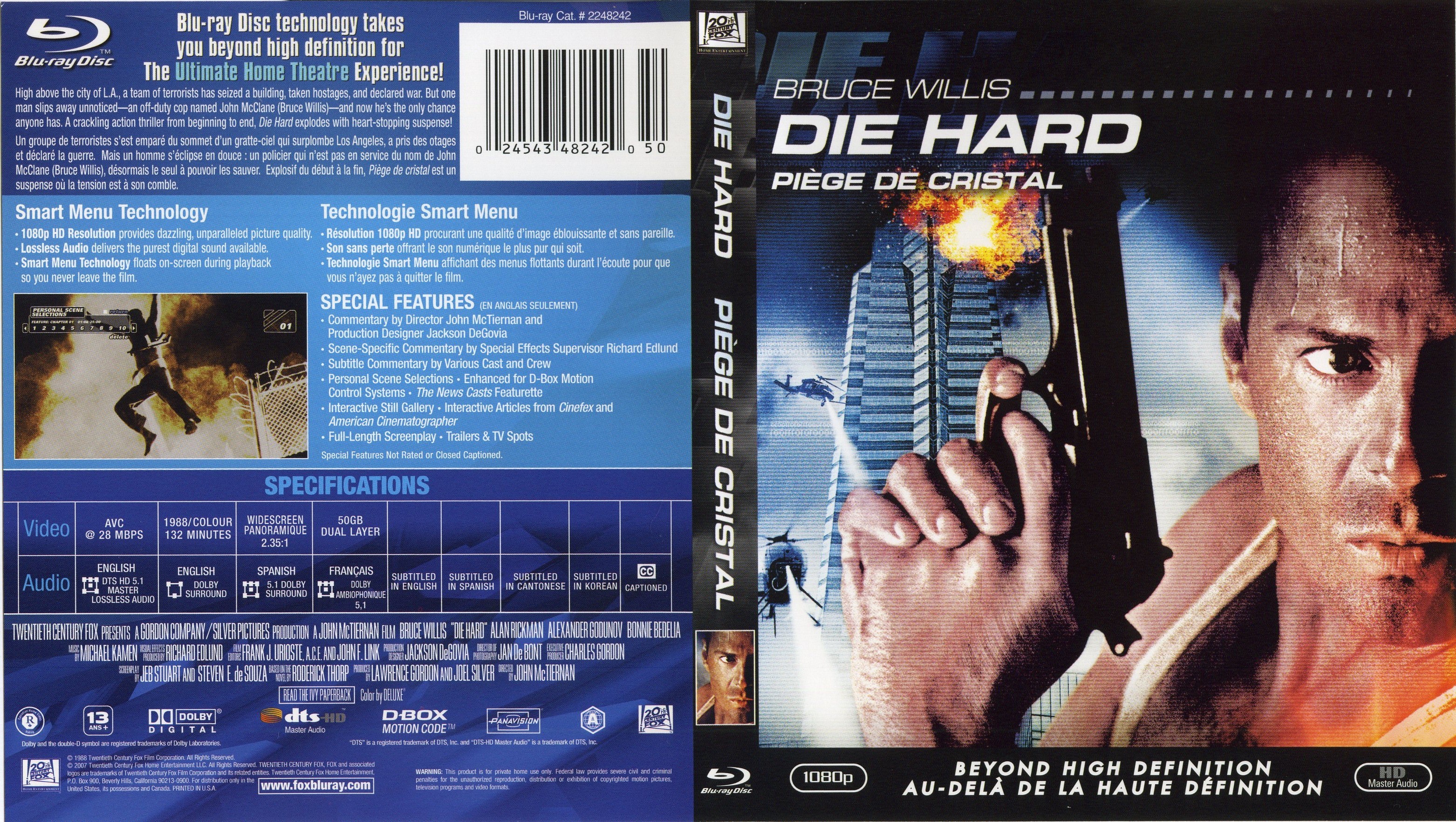 Jaquette DVD Die hard - Piege de cristal (Canadienne) (BLU-RAY)