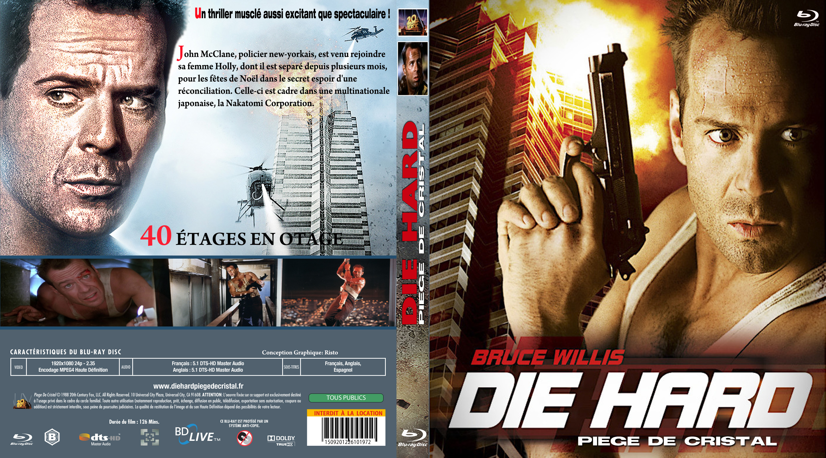 Jaquette DVD Die hard - Piege de cristal custom (BLU-RAY)