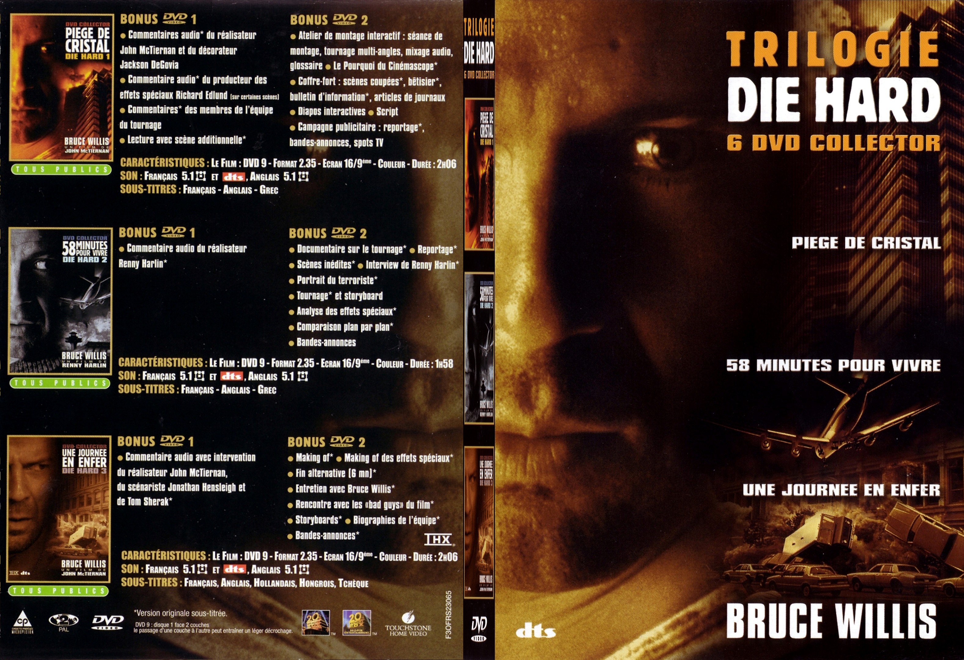 Jaquette DVD Die hard trilogie custom - SLIM