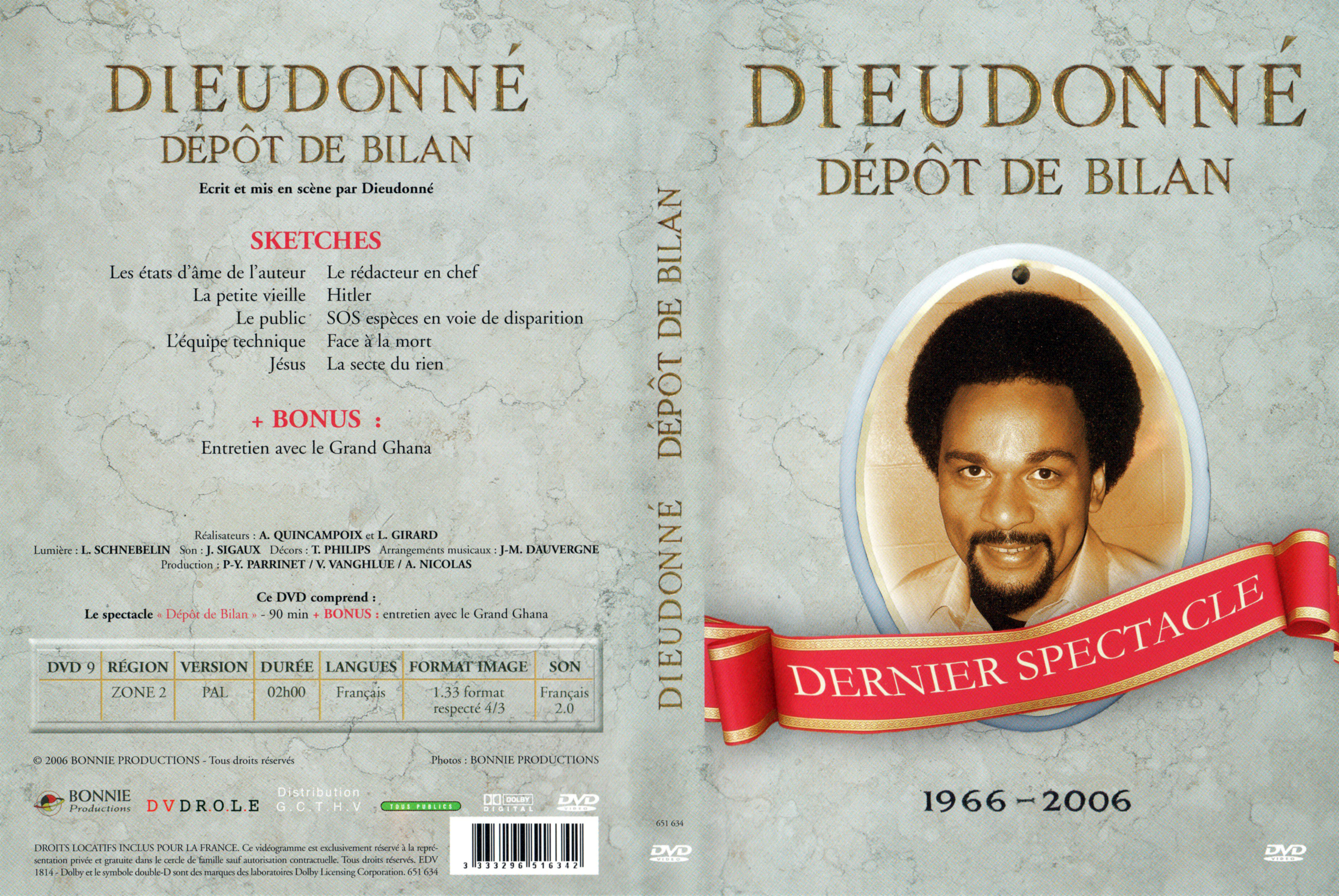 Jaquette DVD Dieudonn - Dpot de bilan