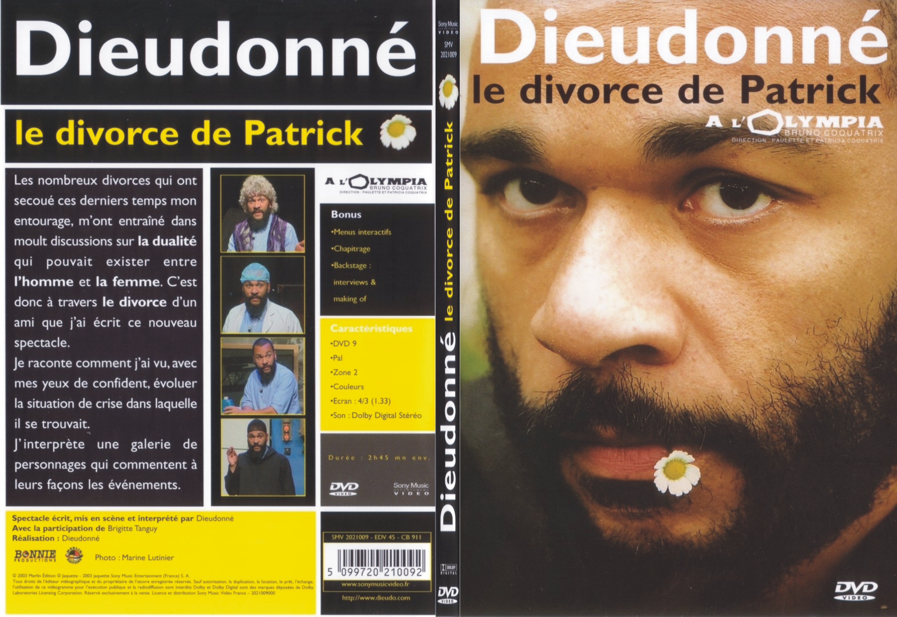 Jaquette DVD Dieudonn - le divorce de Patrick - SLIM