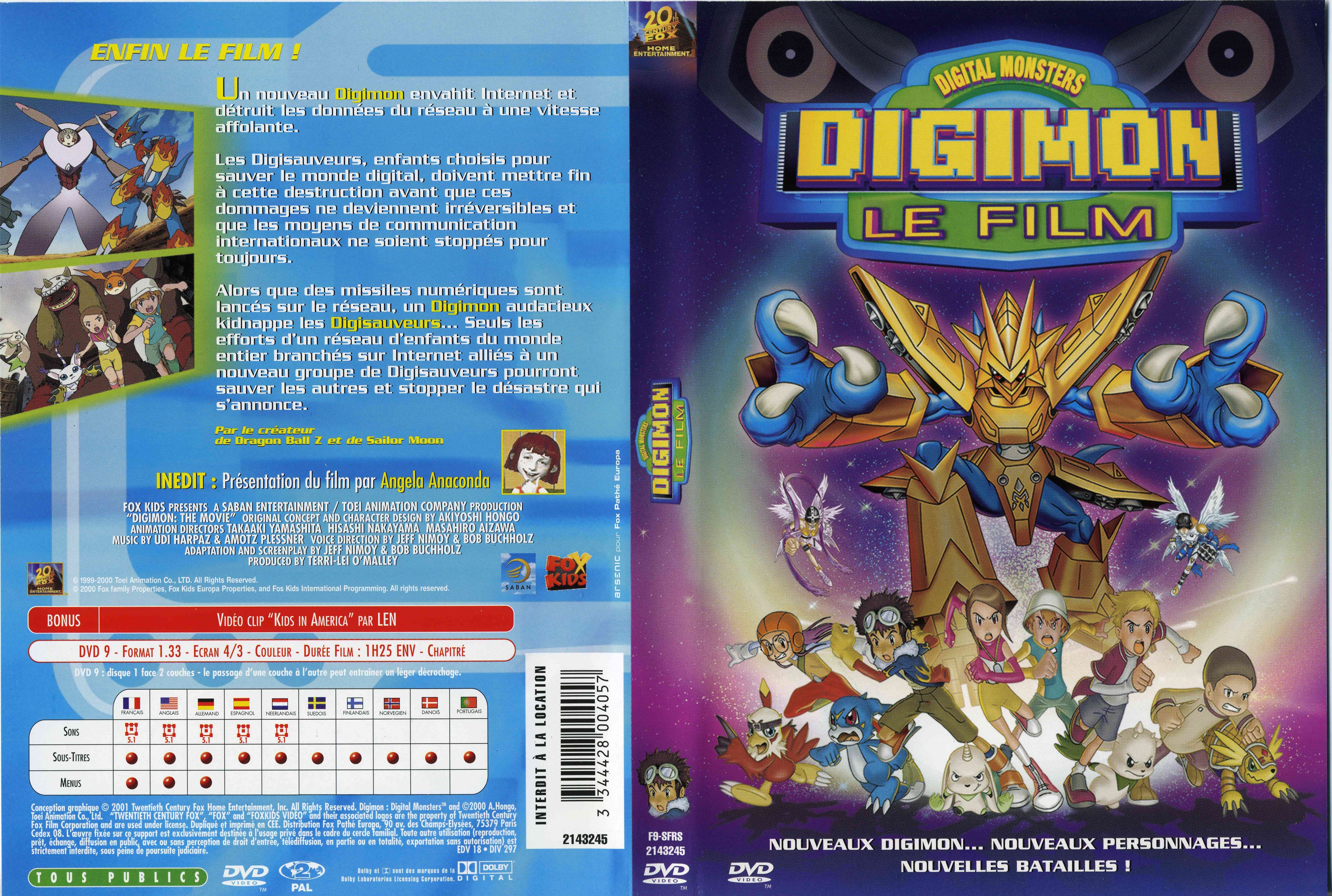 Jaquette DVD Digimon le film