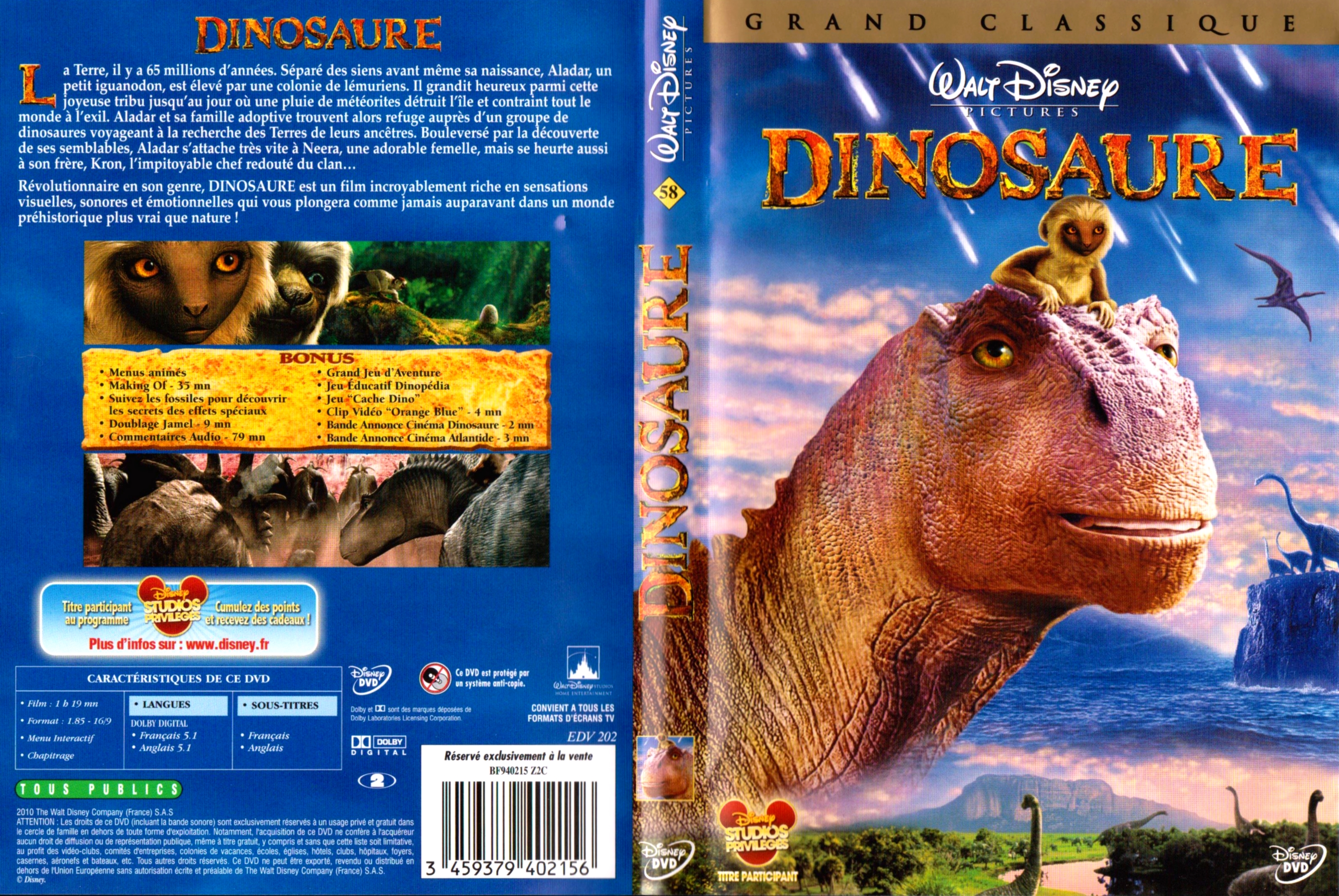 Jaquette DVD Dinosaure v4