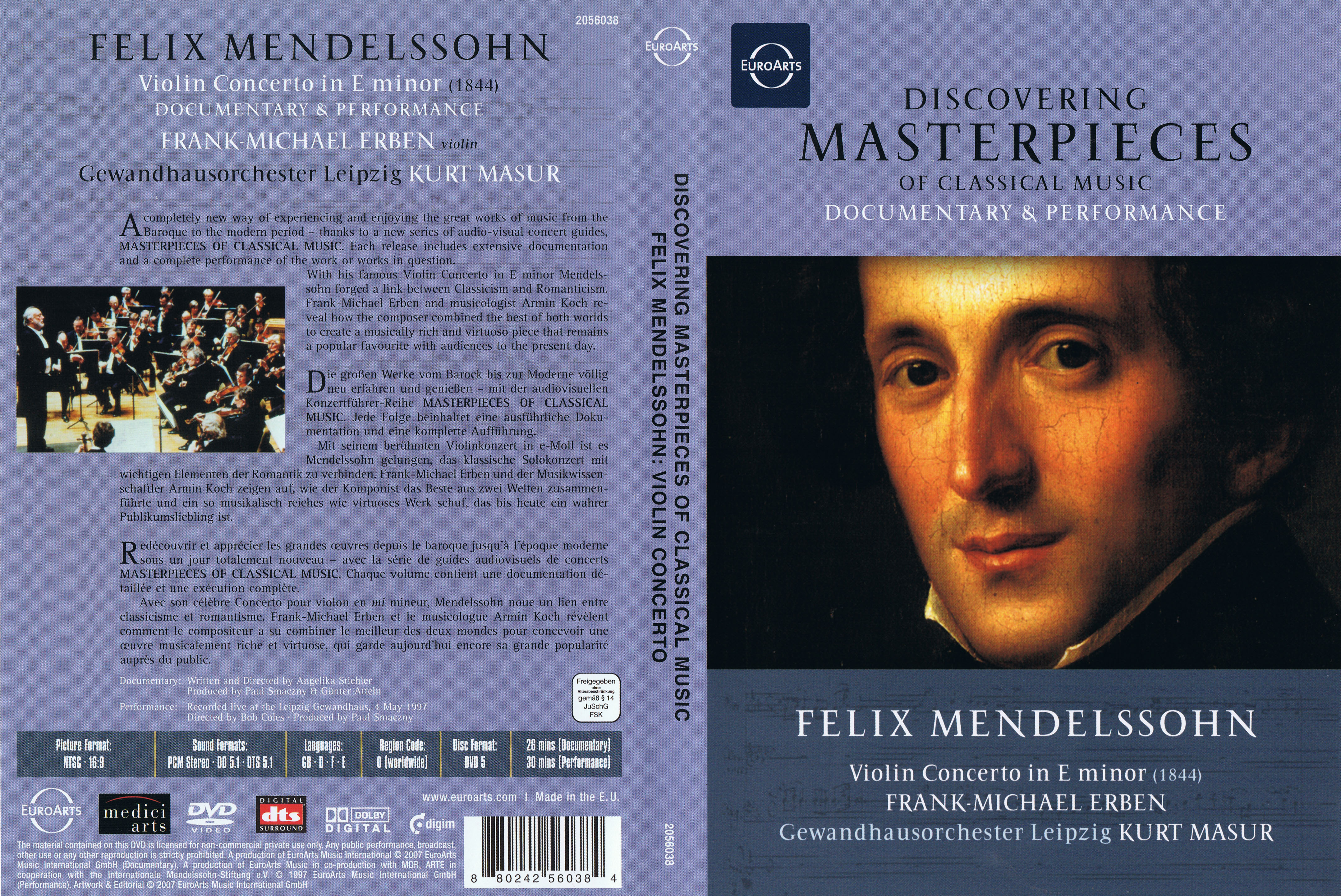 Jaquette DVD Discovering masterpieces - Felix Mendelssohn