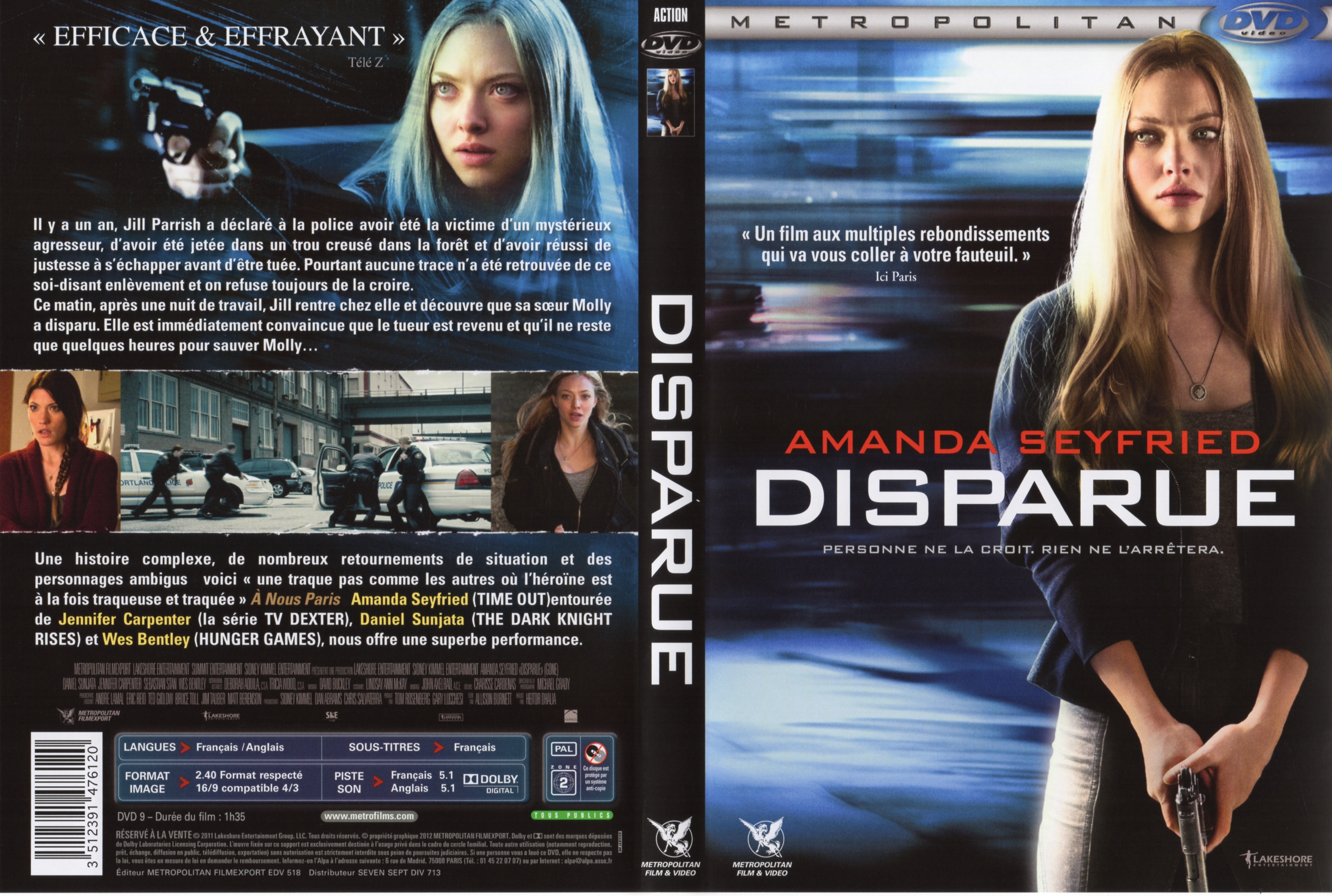 Jaquette DVD Disparue