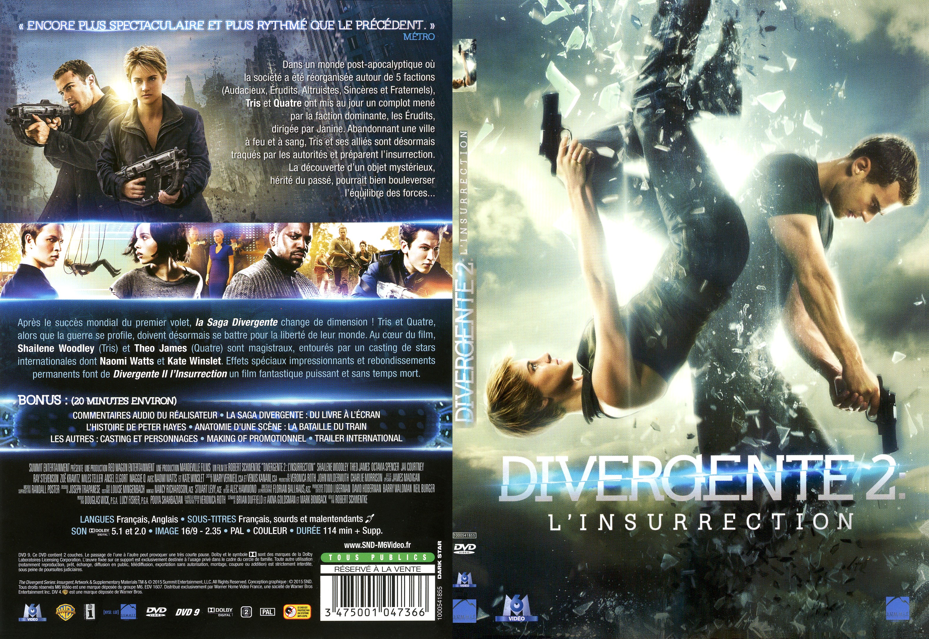 Jaquette DVD Divergente 2 - SLIM
